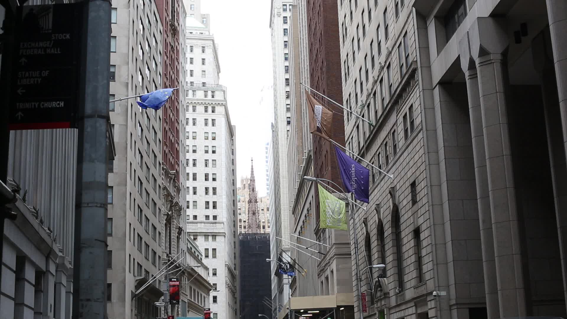 Flags waving on Wall Street