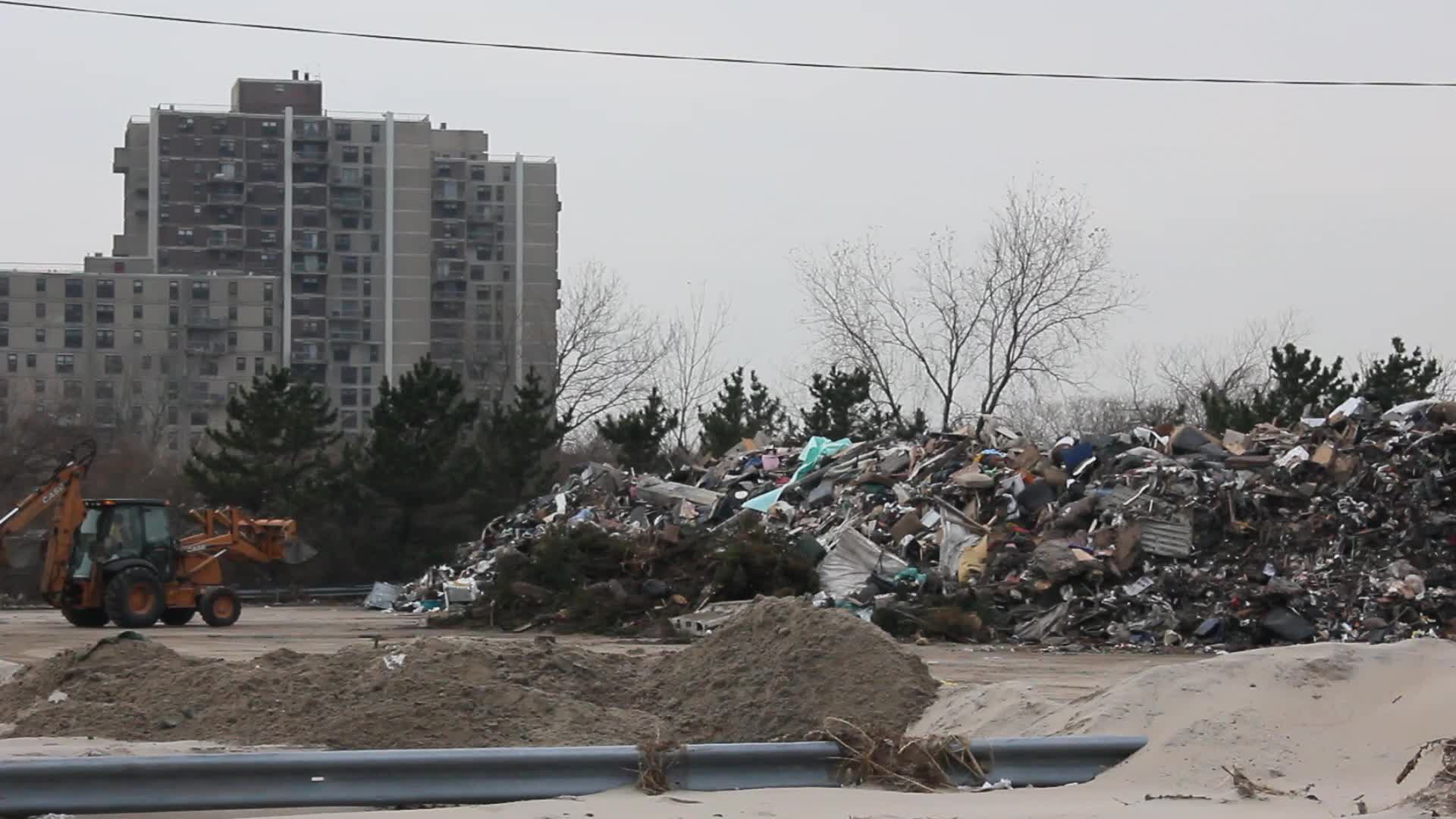 NYC: Rockaway debris in aftermath of Hurricane Sandy