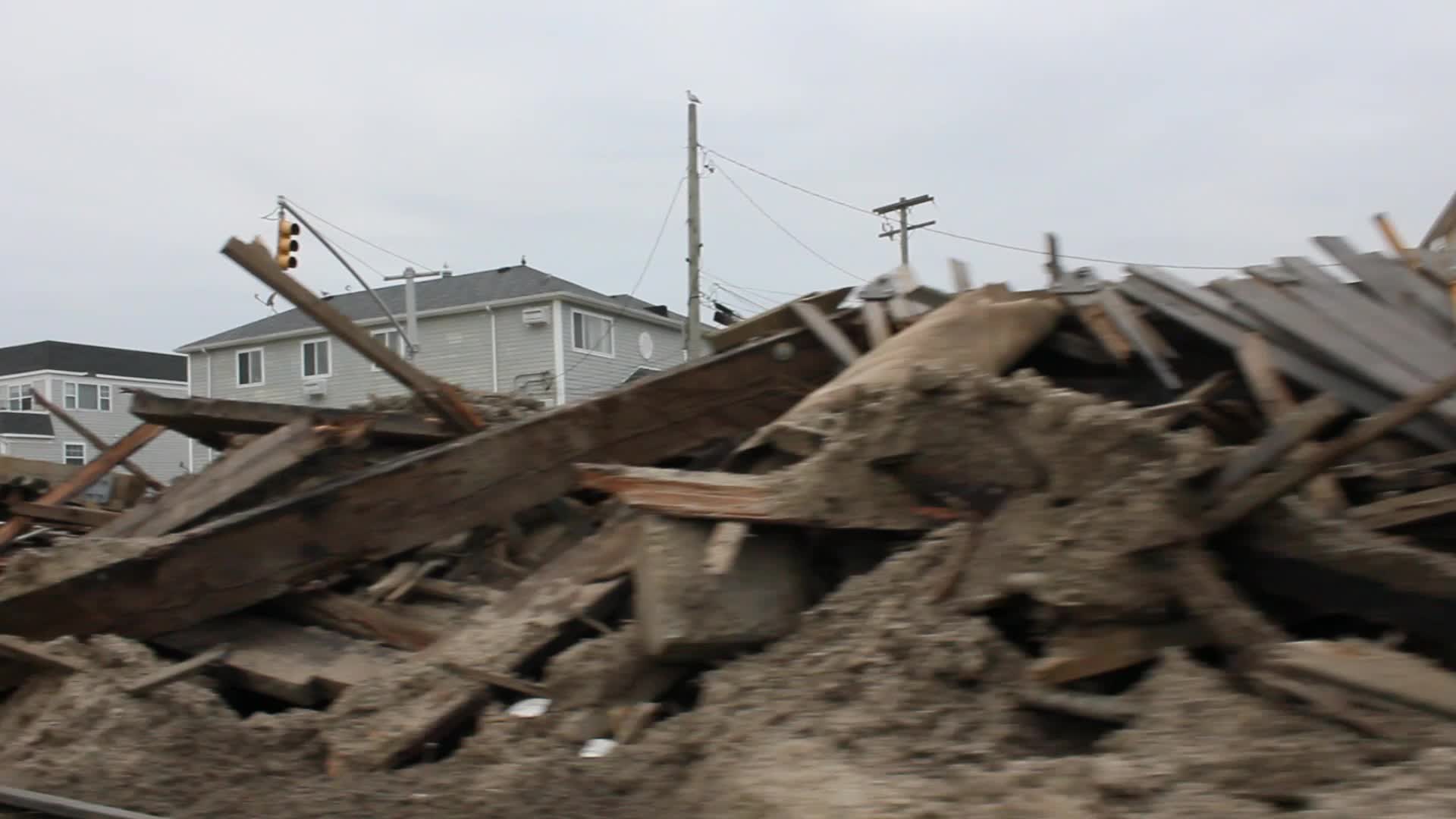 NYC: Rockaway debris in aftermath of Hurricane Sandy