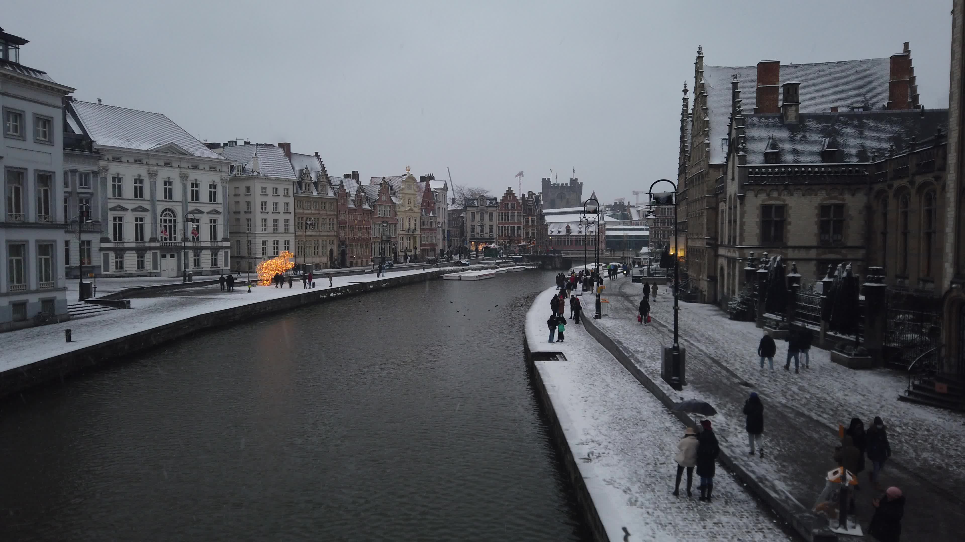 Snowfall in Gent Amid The Covid-19 Pandemic