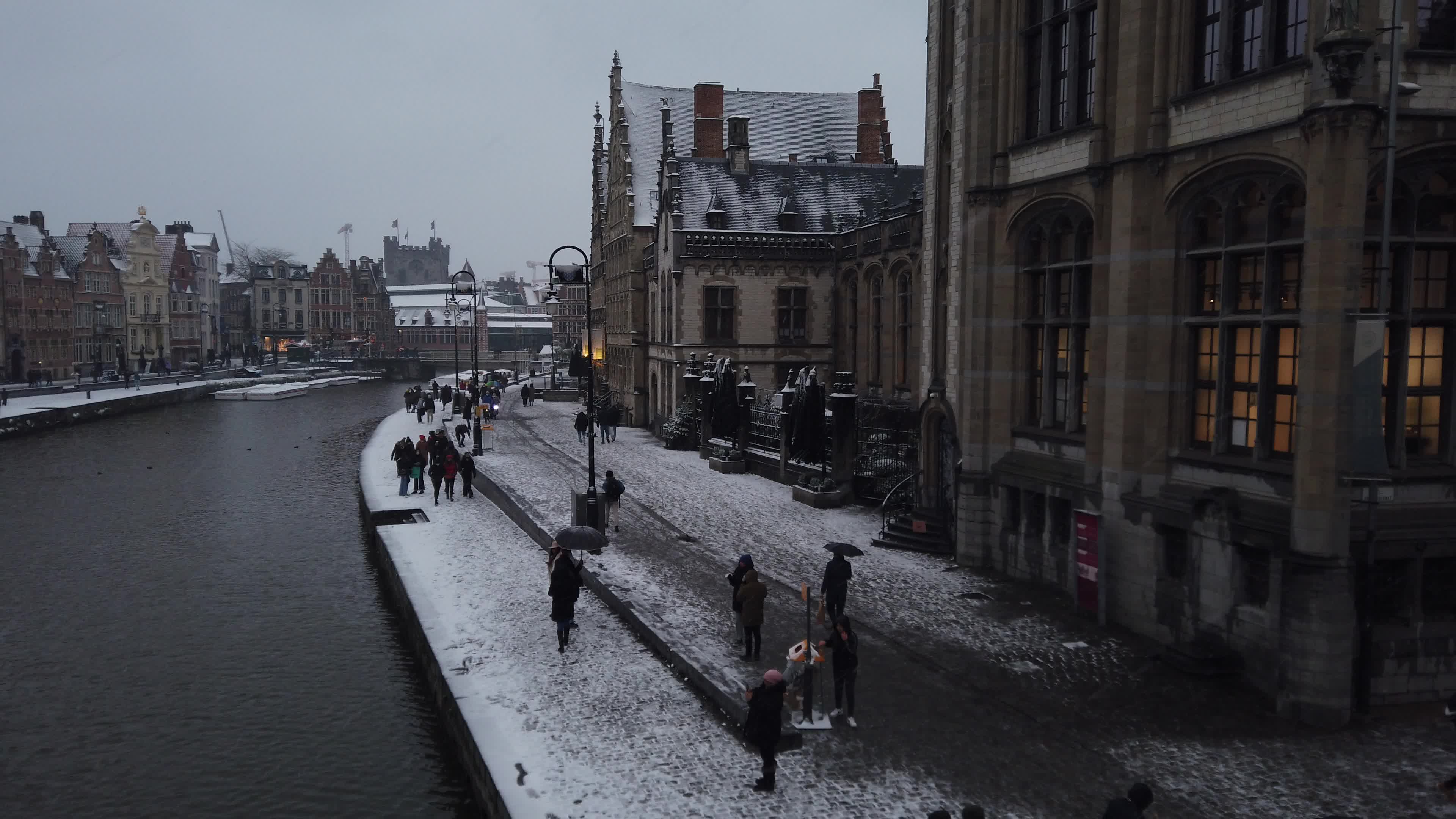 Snowfall in Gent Amid The Covid-19 Pandemic