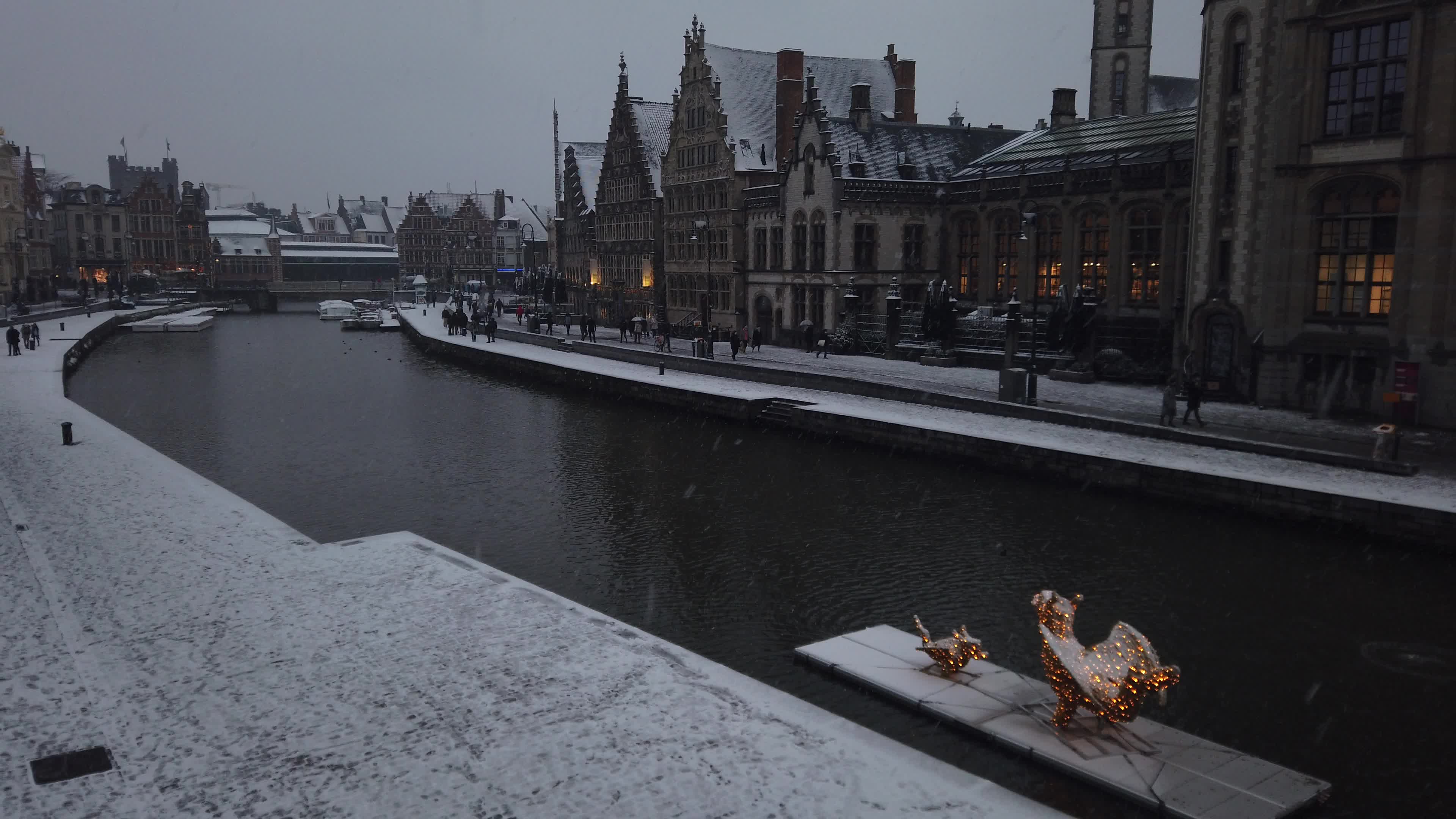 Snowfall in Gent Amid The Covid-19 Pandemic