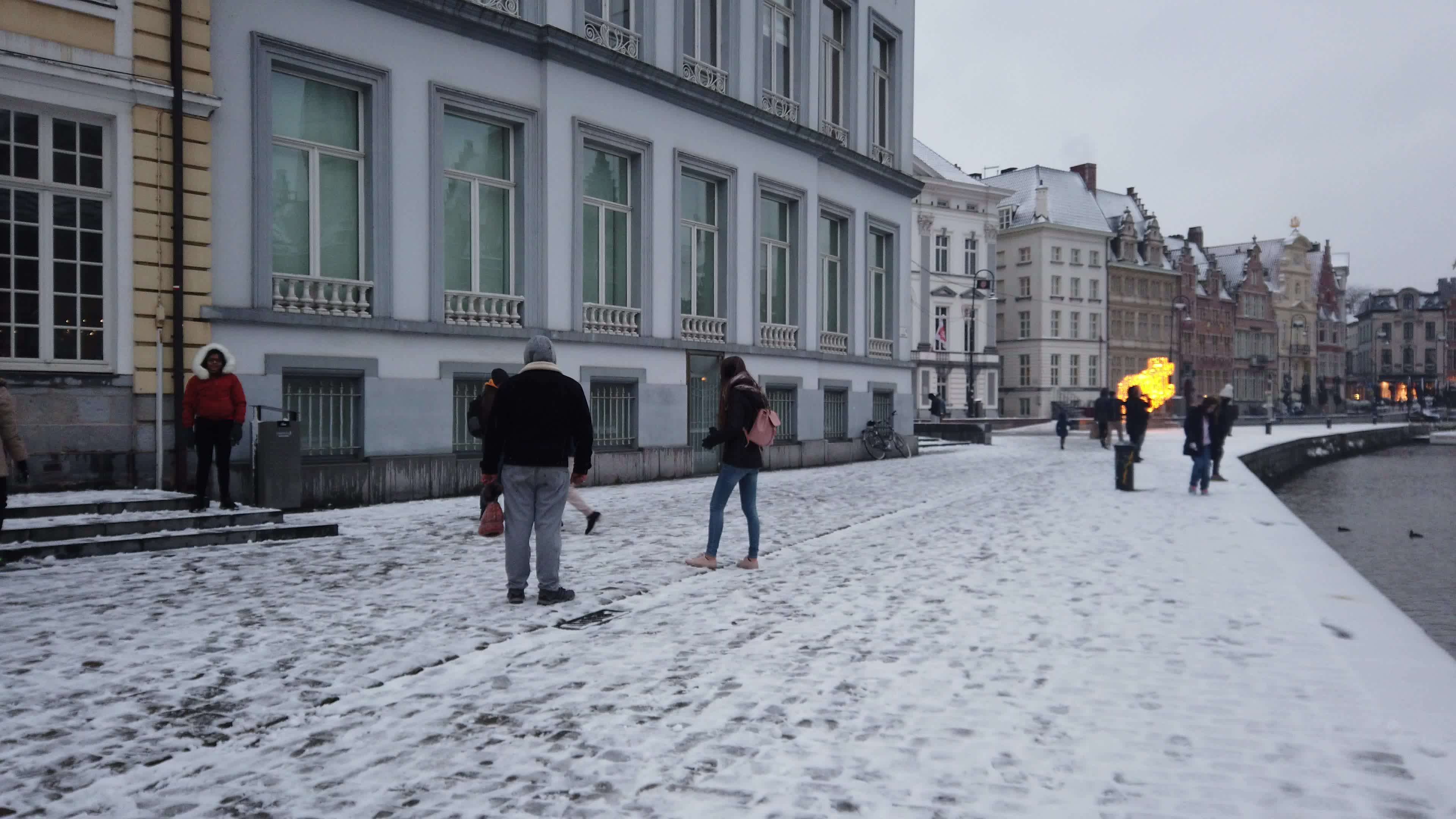 Snowfall in Gent Amid The Covid-19 Pandemic