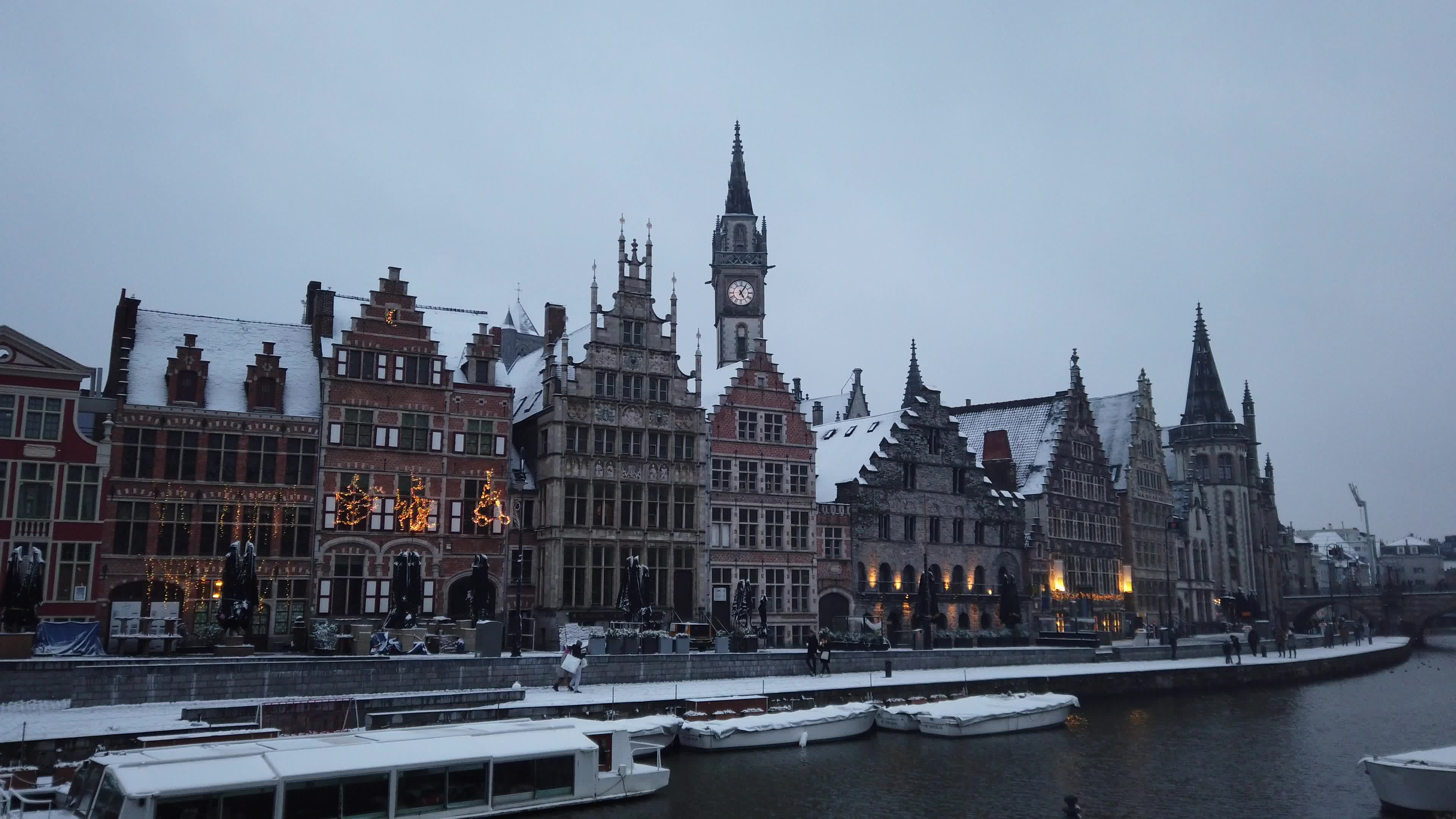 Snowfall in Gent Amid The Covid-19 Pandemic