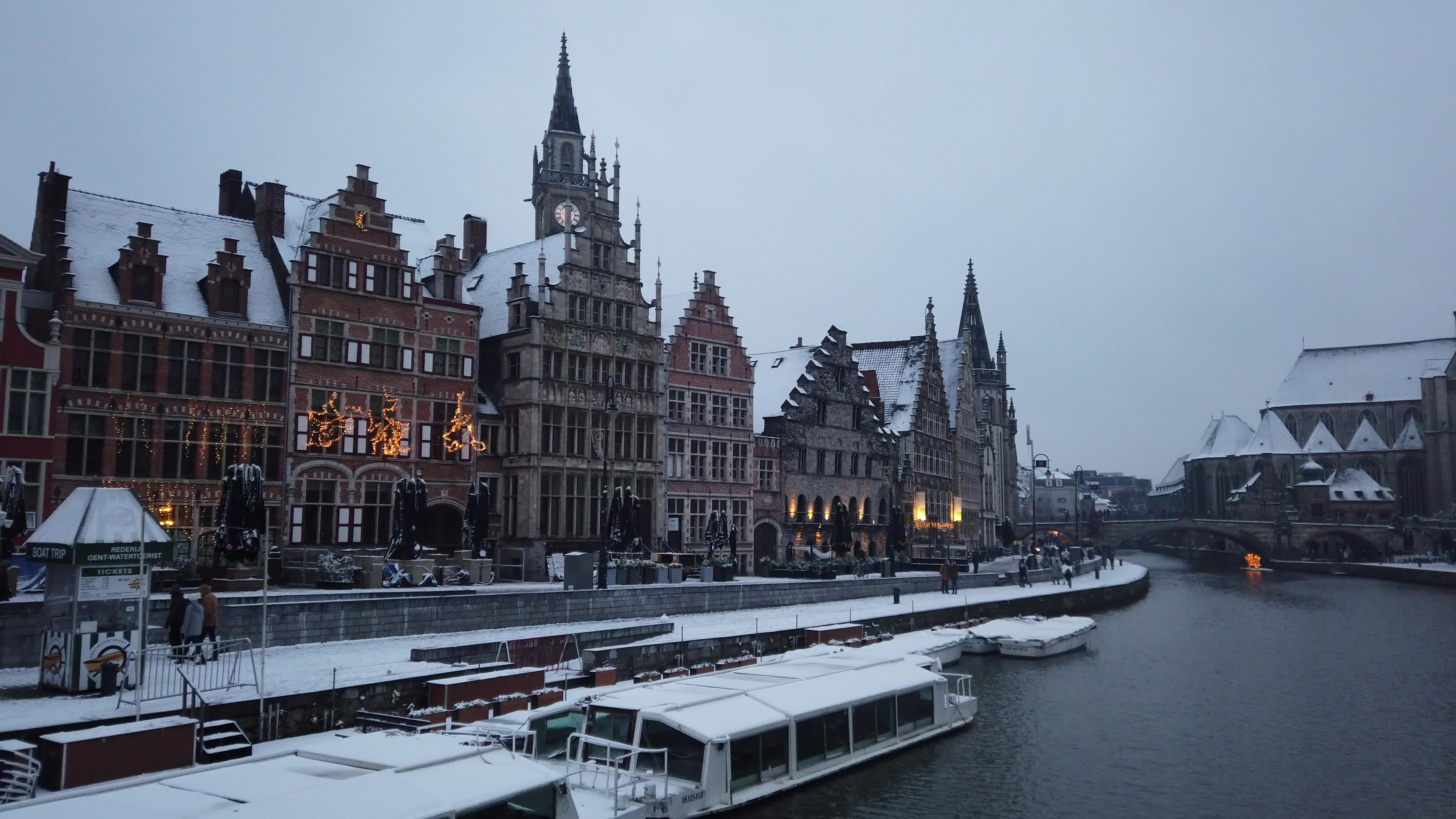 Snowfall in Gent Amid The Covid-19 Pandemic