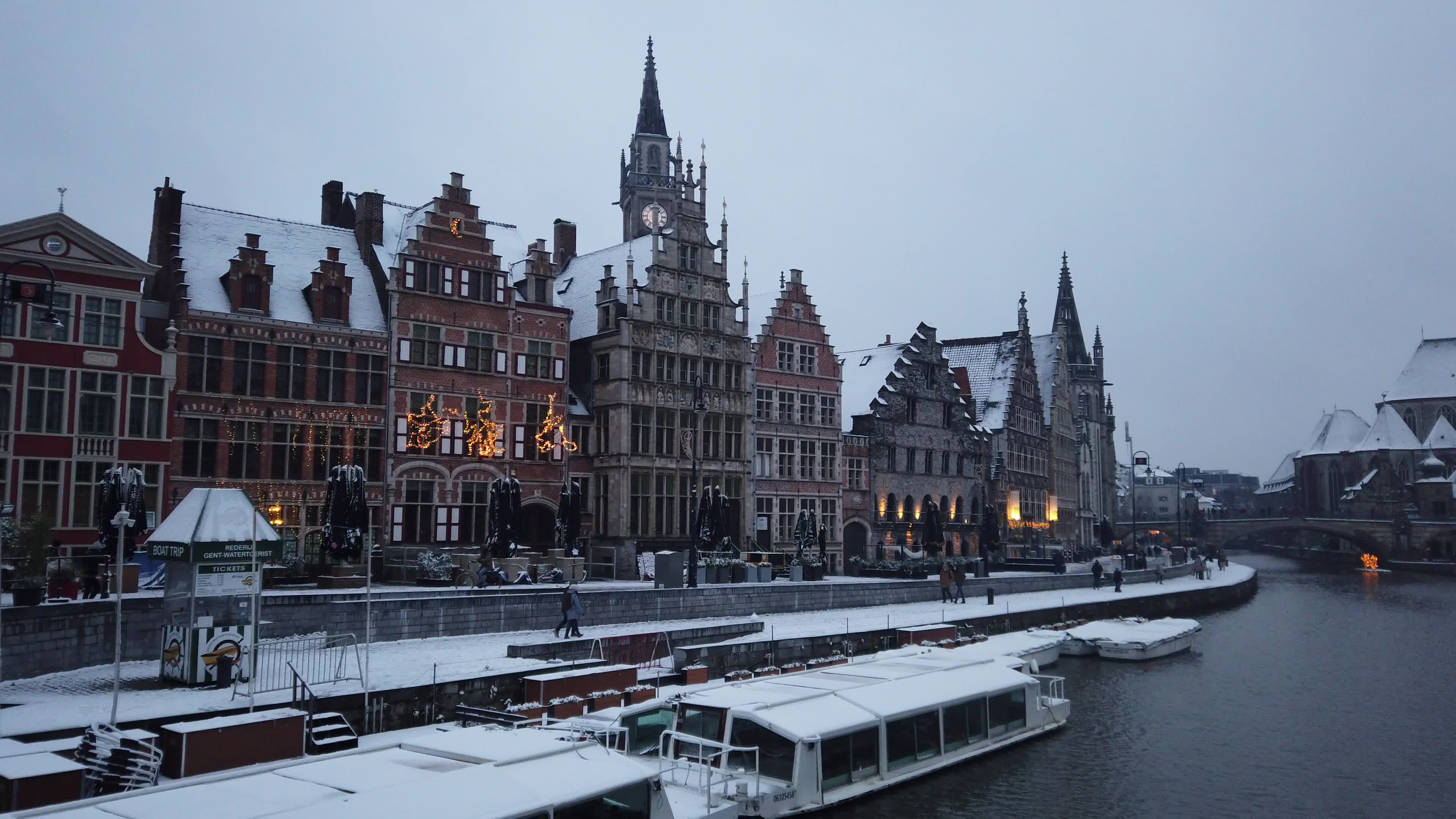 Snowfall in Gent Amid The Covid-19 Pandemic