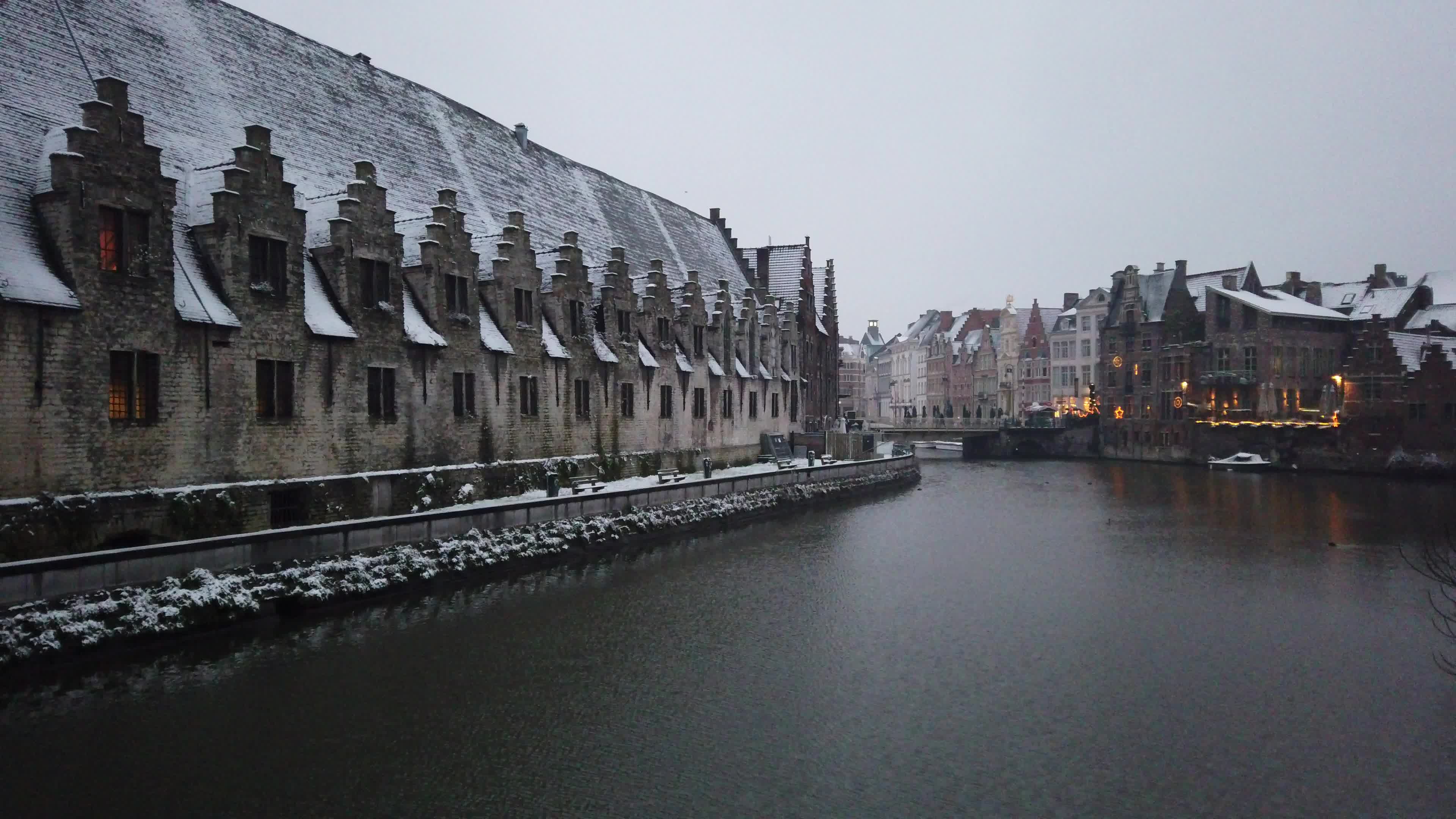 Snowfall in Gent Amid The Covid-19 Pandemic