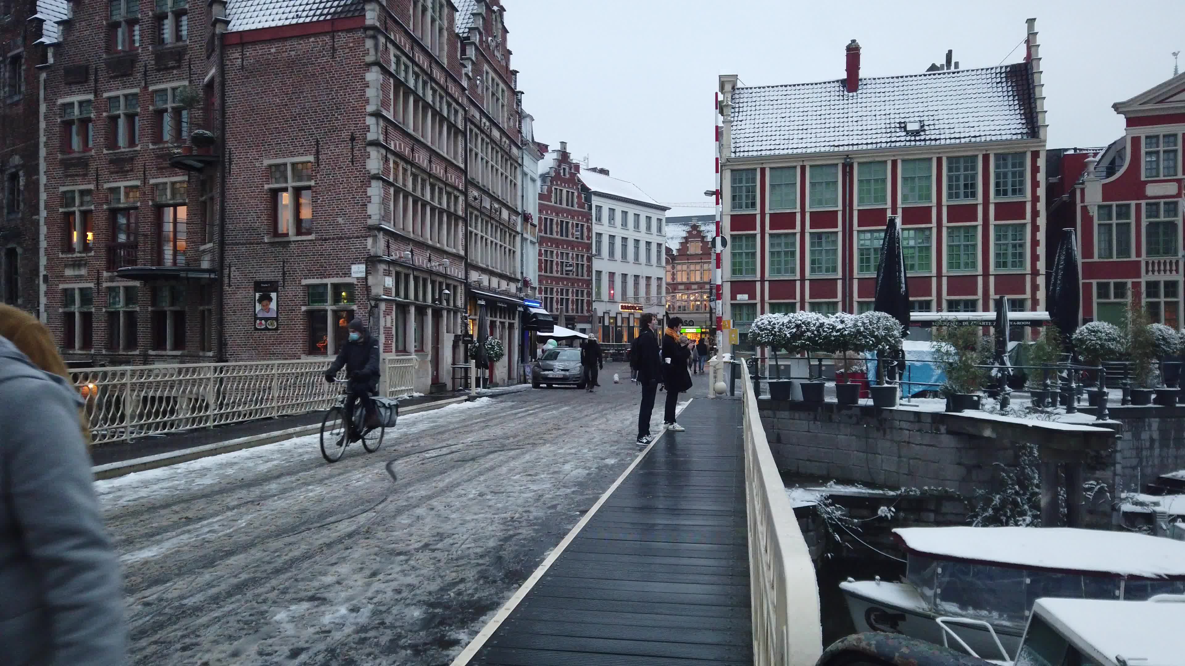Snowfall in Gent Amid The Covid-19 Pandemic