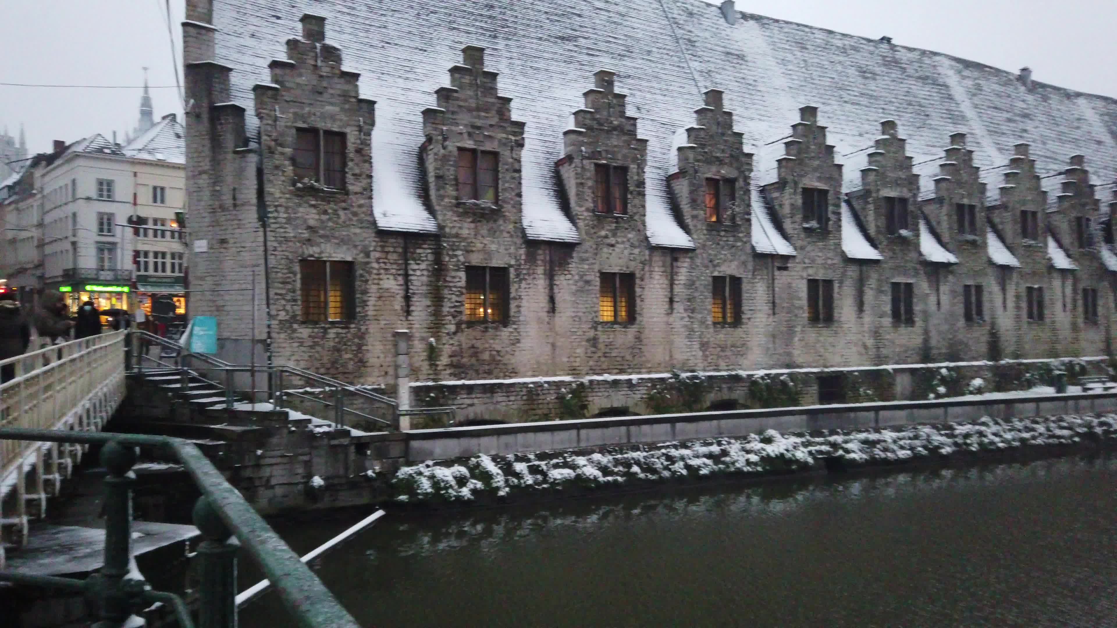 Snowfall in Gent Amid The Covid-19 Pandemic