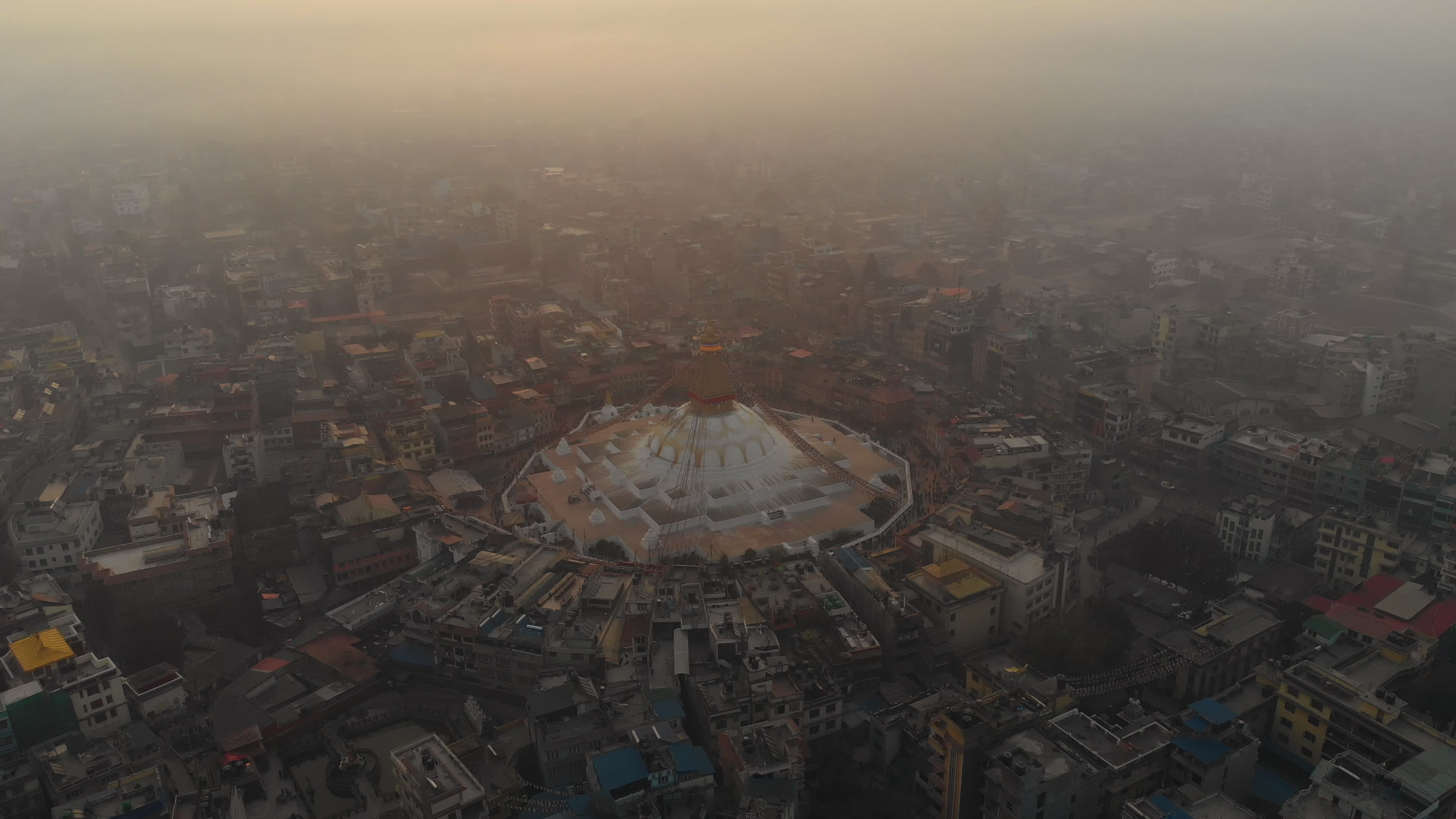Aerial view of Boudhanath Stupa