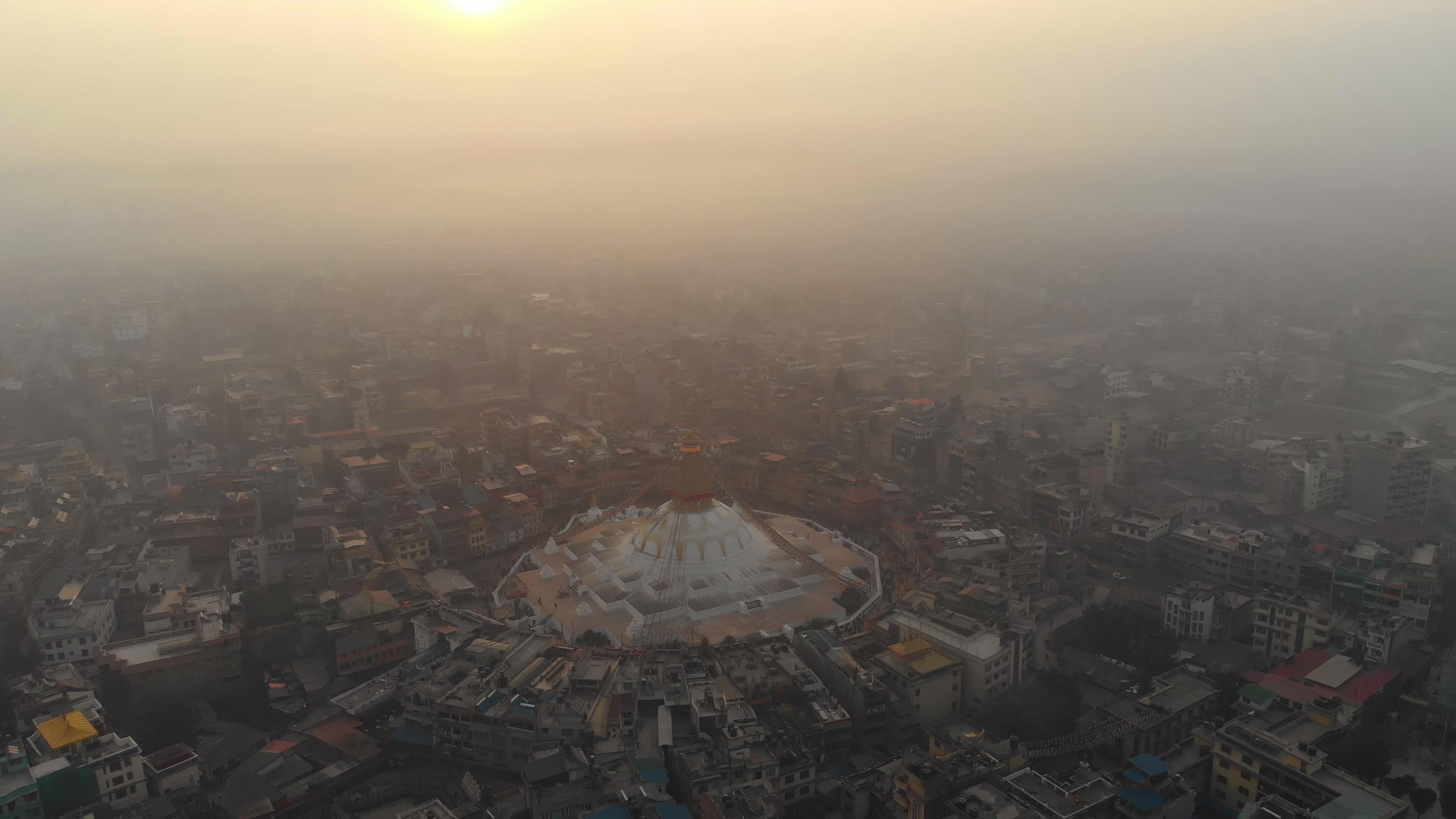 Aerial view of Boudhanath Stupa