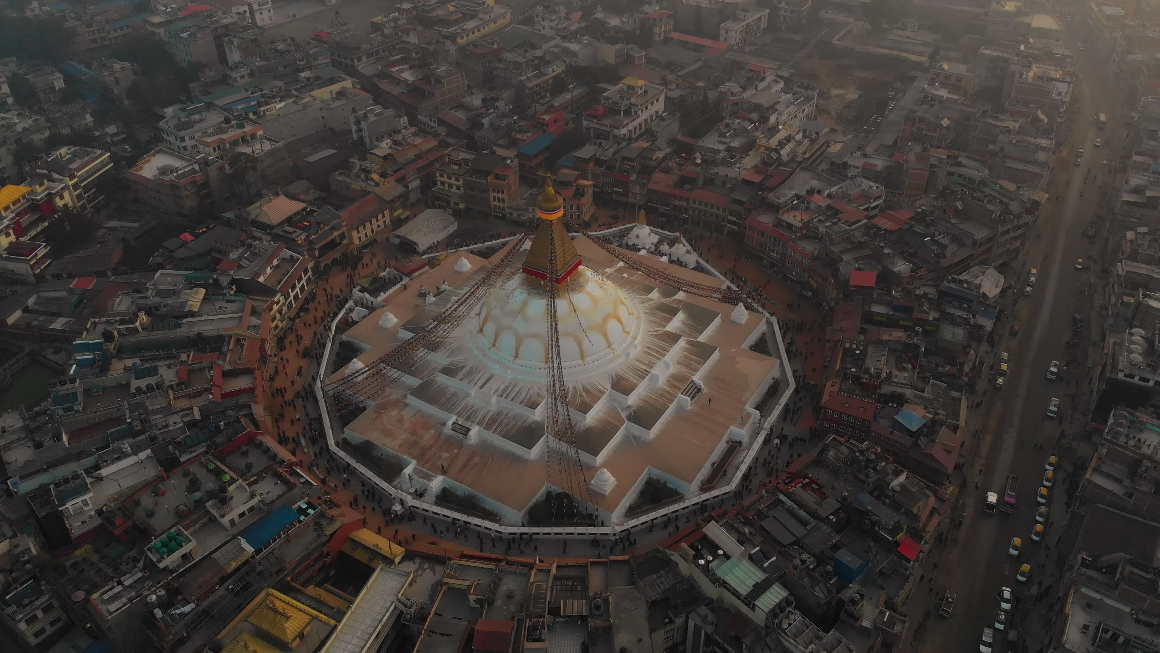 Aerial view of Boudhanath Stupa