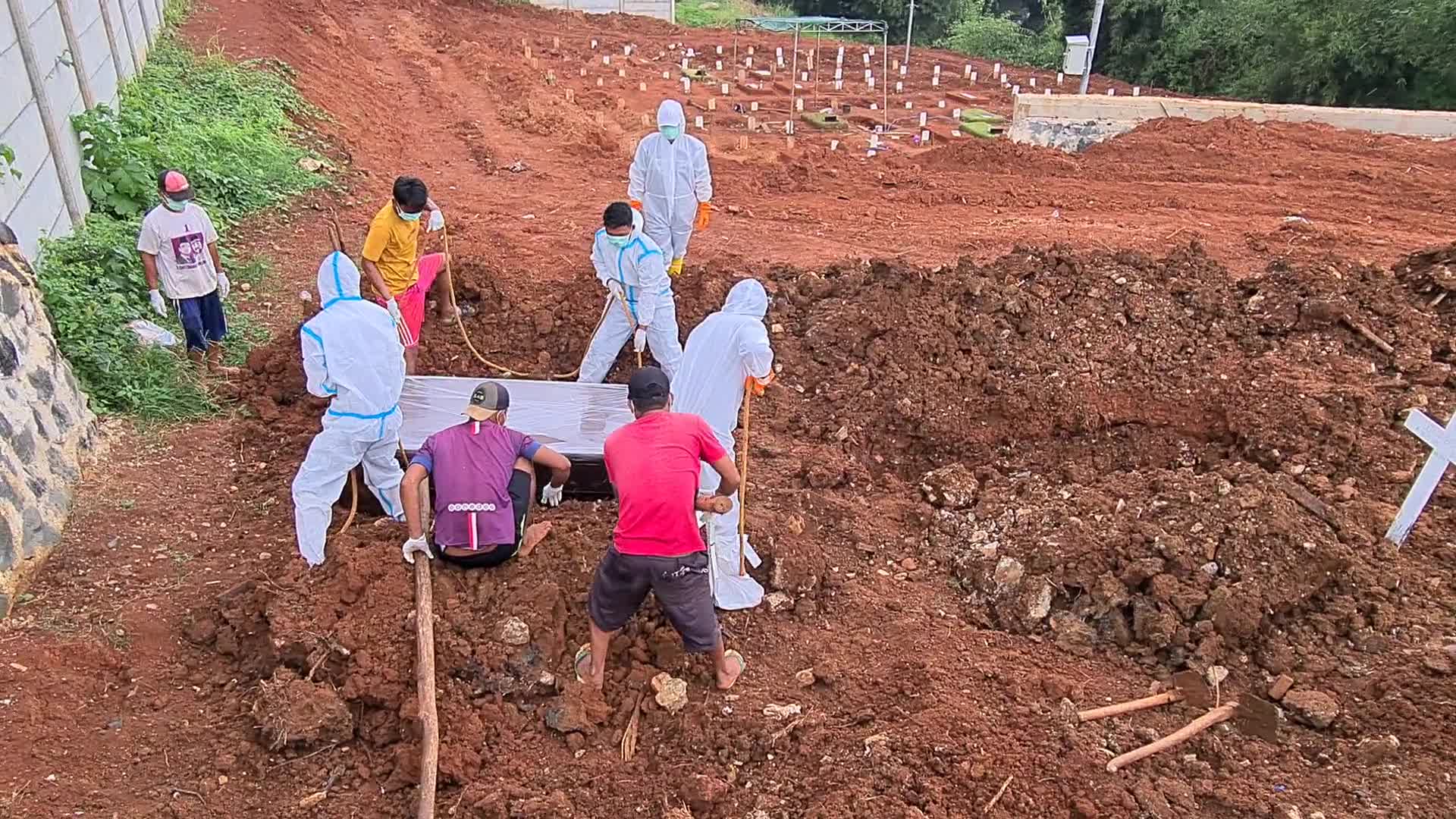 Coronavirus cemetery in Indonesia