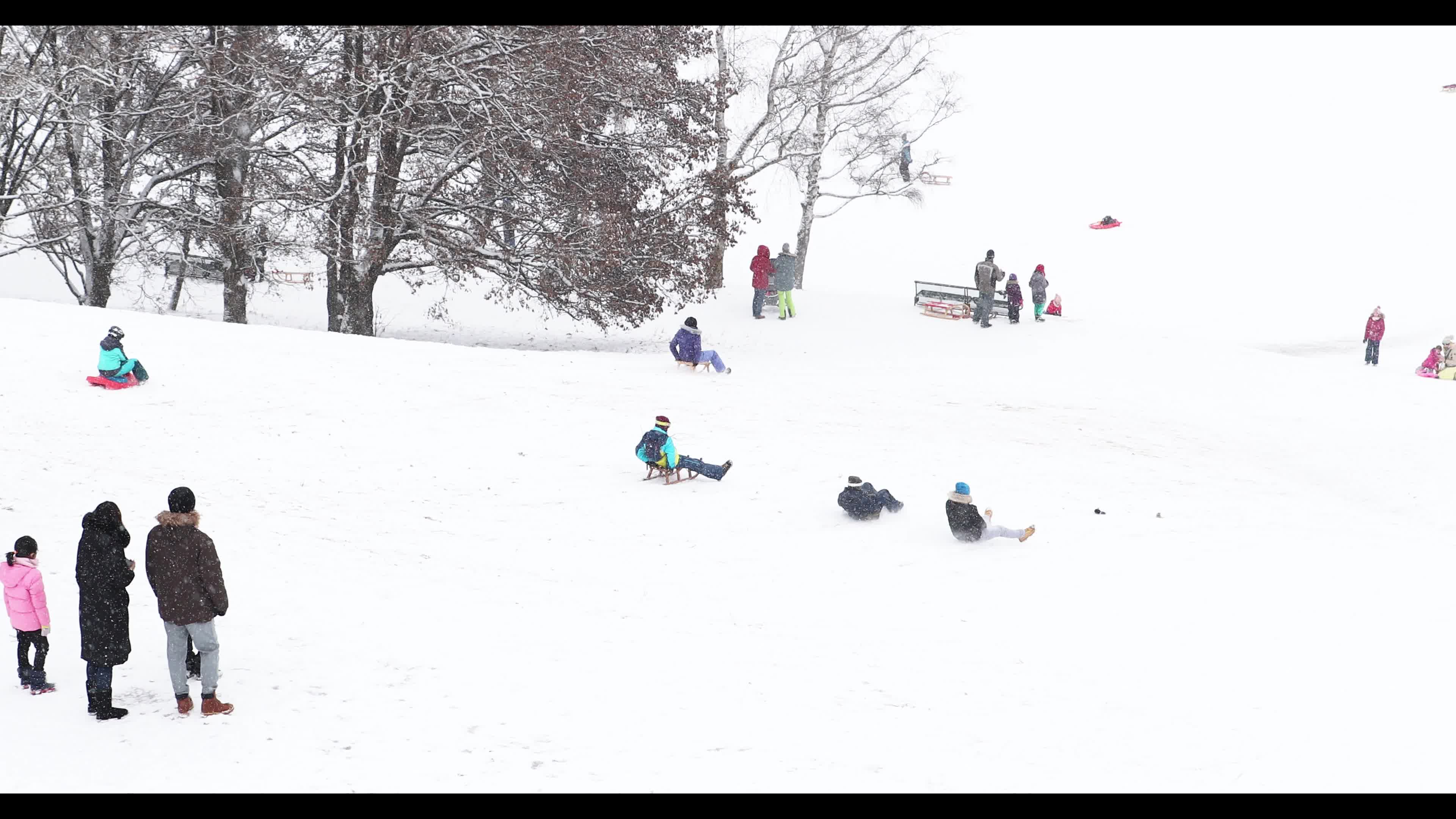 People enjoy the winter and snow in Munich amid the Coronavirus pandemic