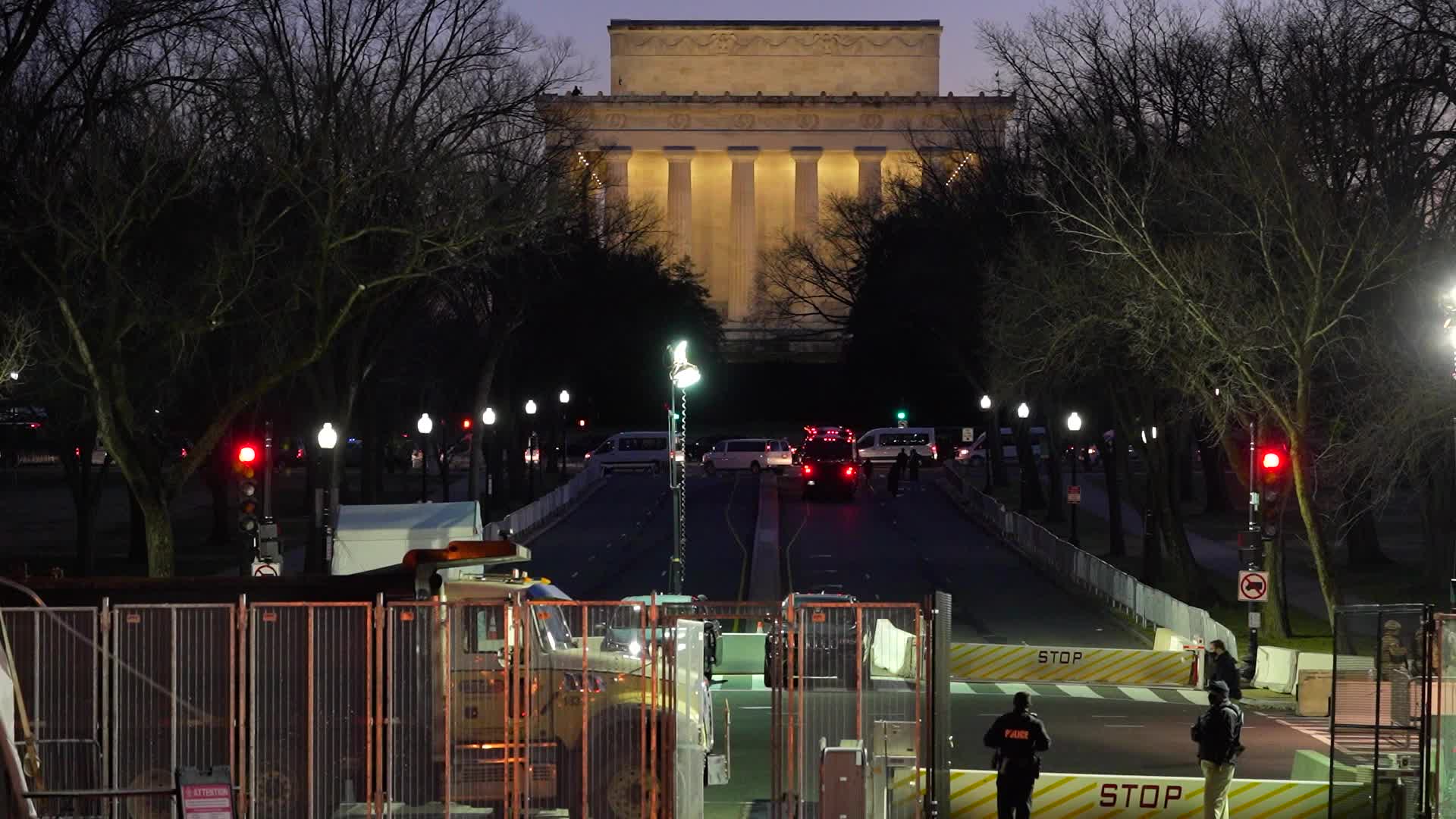Covid-19 Memorial is lighted at the Lincoln Memorial