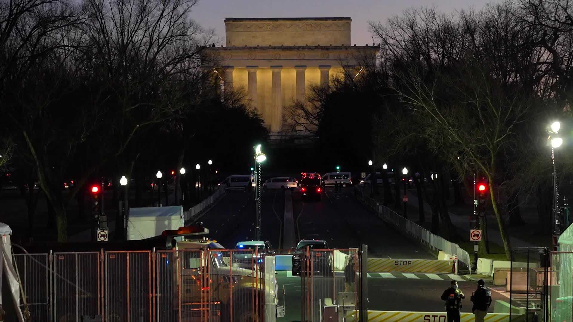 Covid-19 Memorial is lighted at the Lincoln Memorial