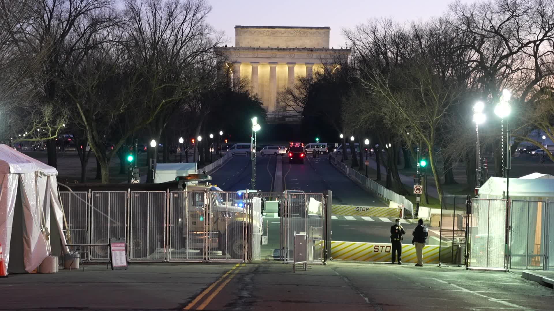 Covid-19 Memorial is lighted at the Lincoln Memorial
