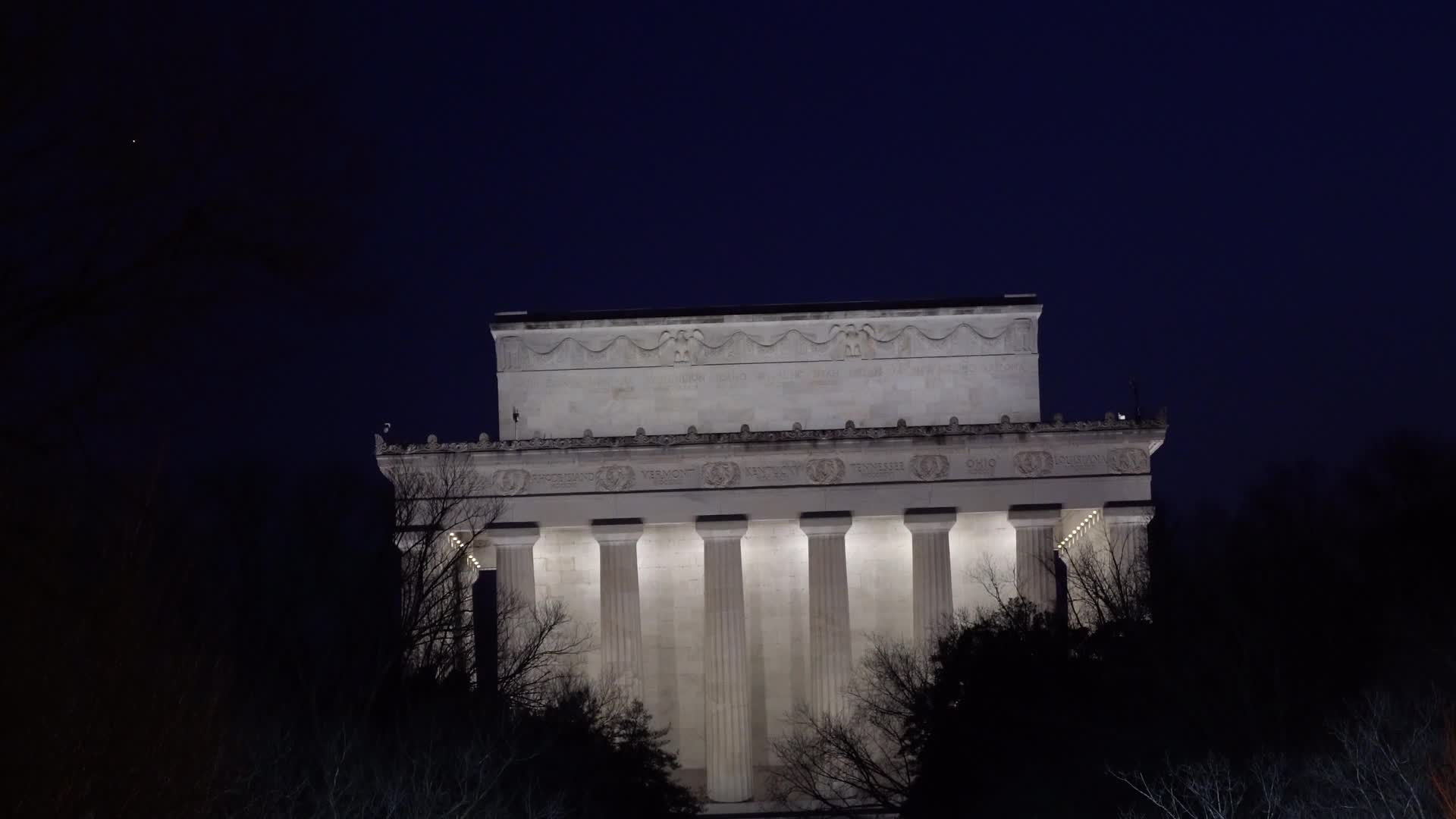 Covid-19 Memorial is lighted at the Lincoln Memorial