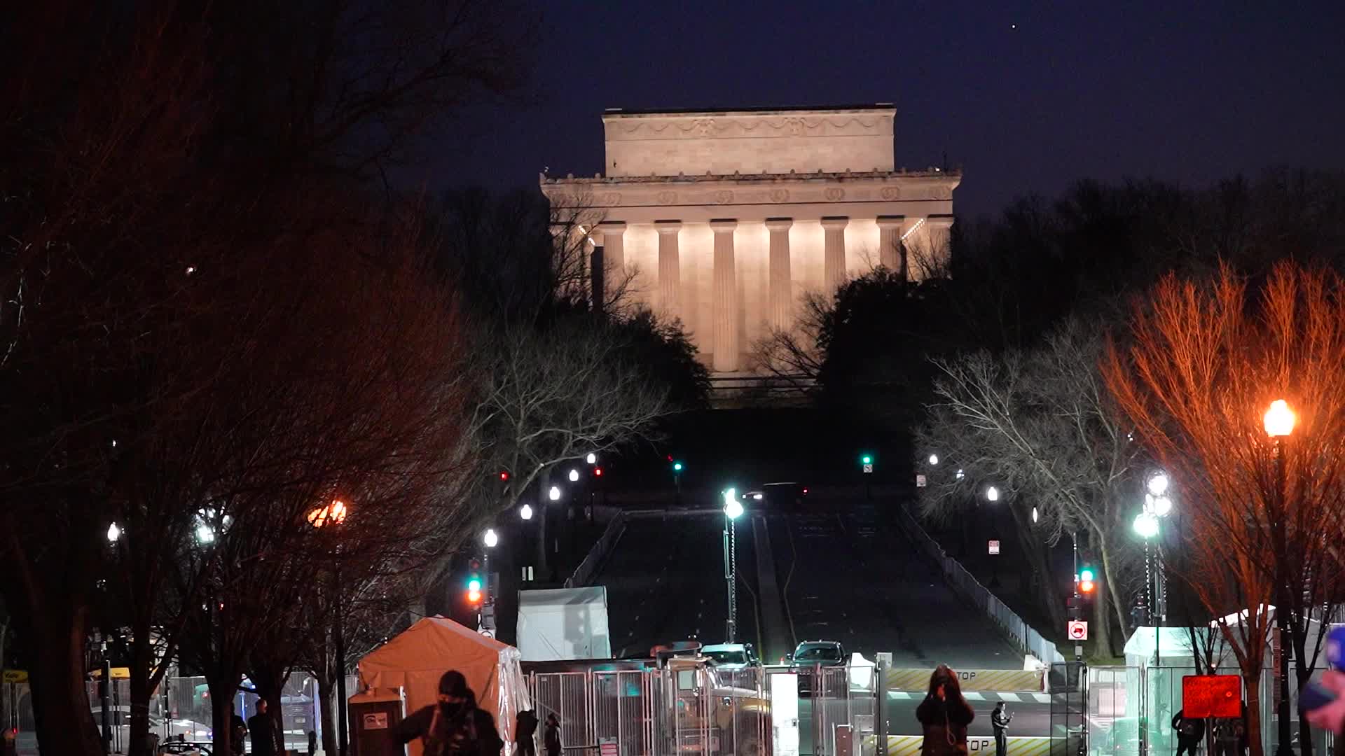 Covid-19 Memorial is lighted at the Lincoln Memorial