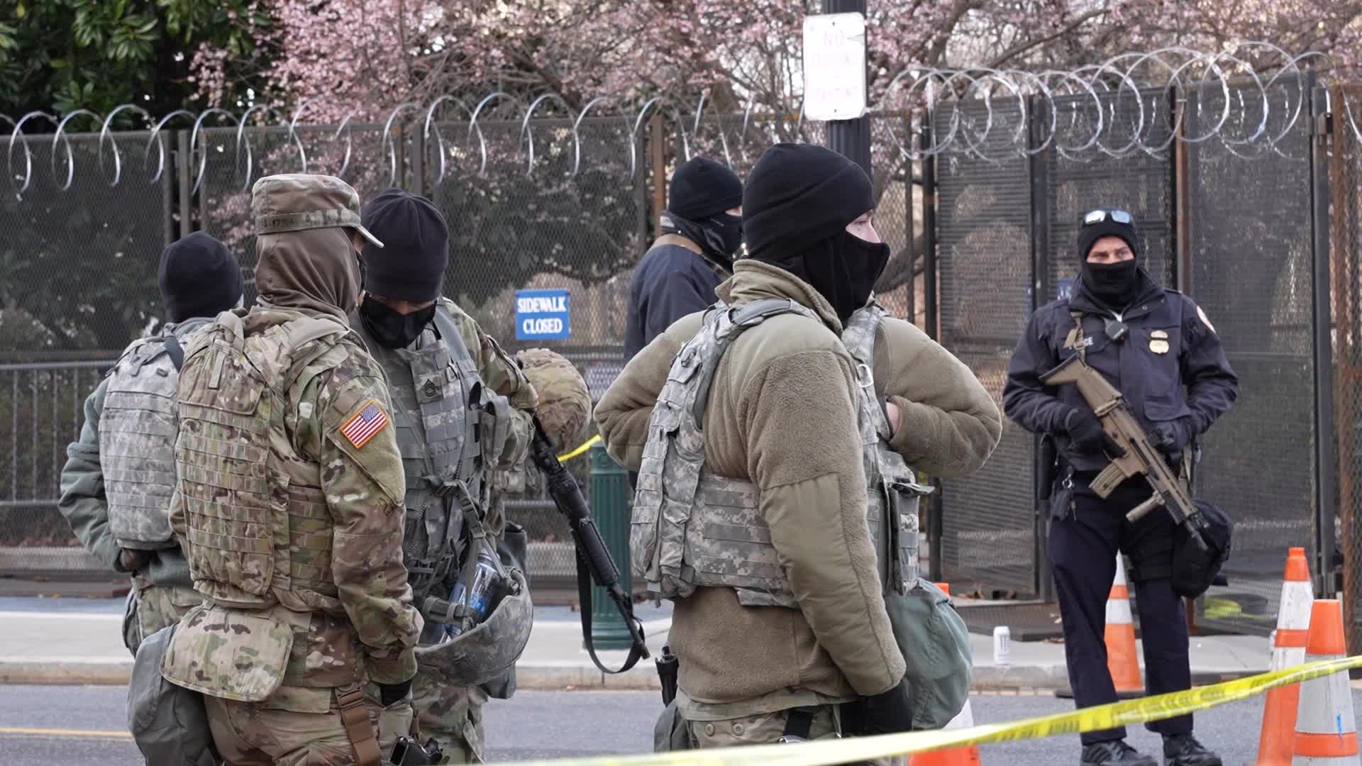 Security in Washington for the inauguration of Joe Biden