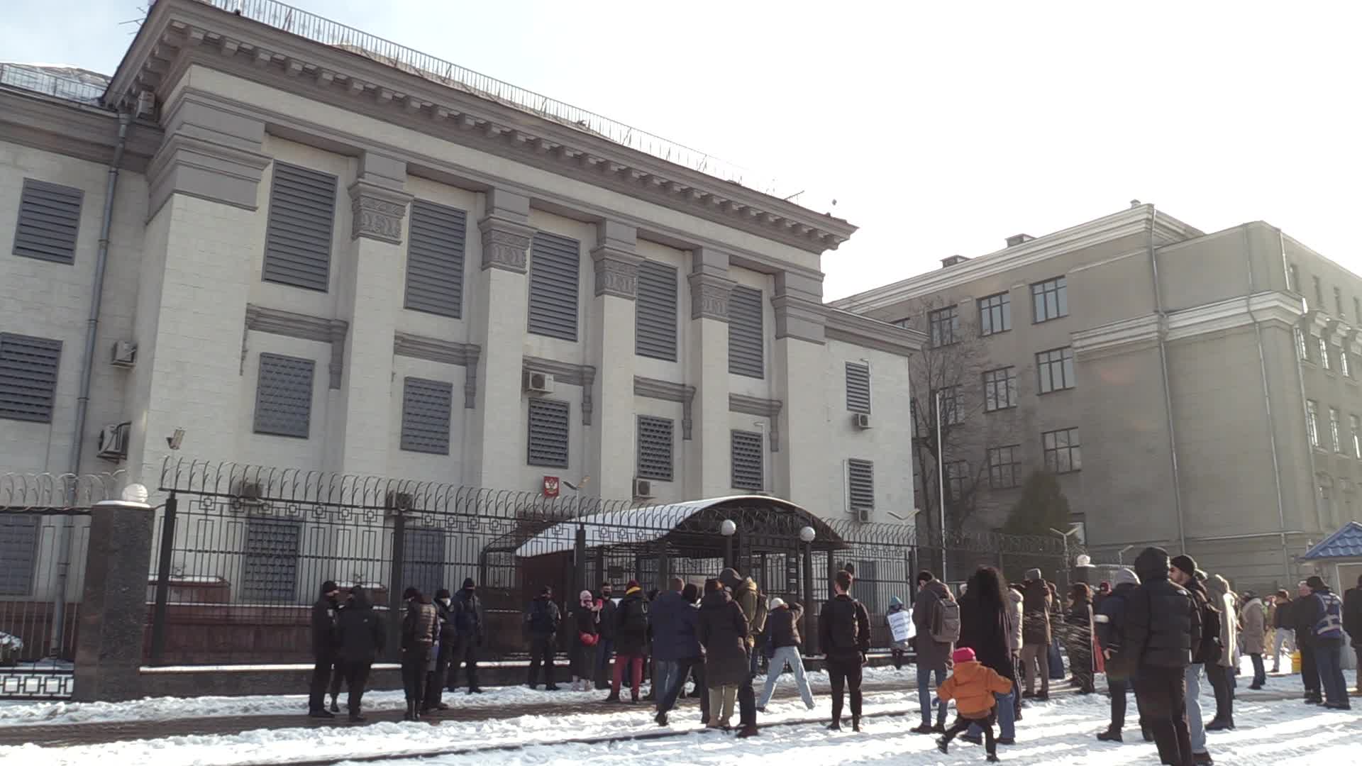 Protest in support of Russian opposition leader Alexei Navalny in Kyiv
