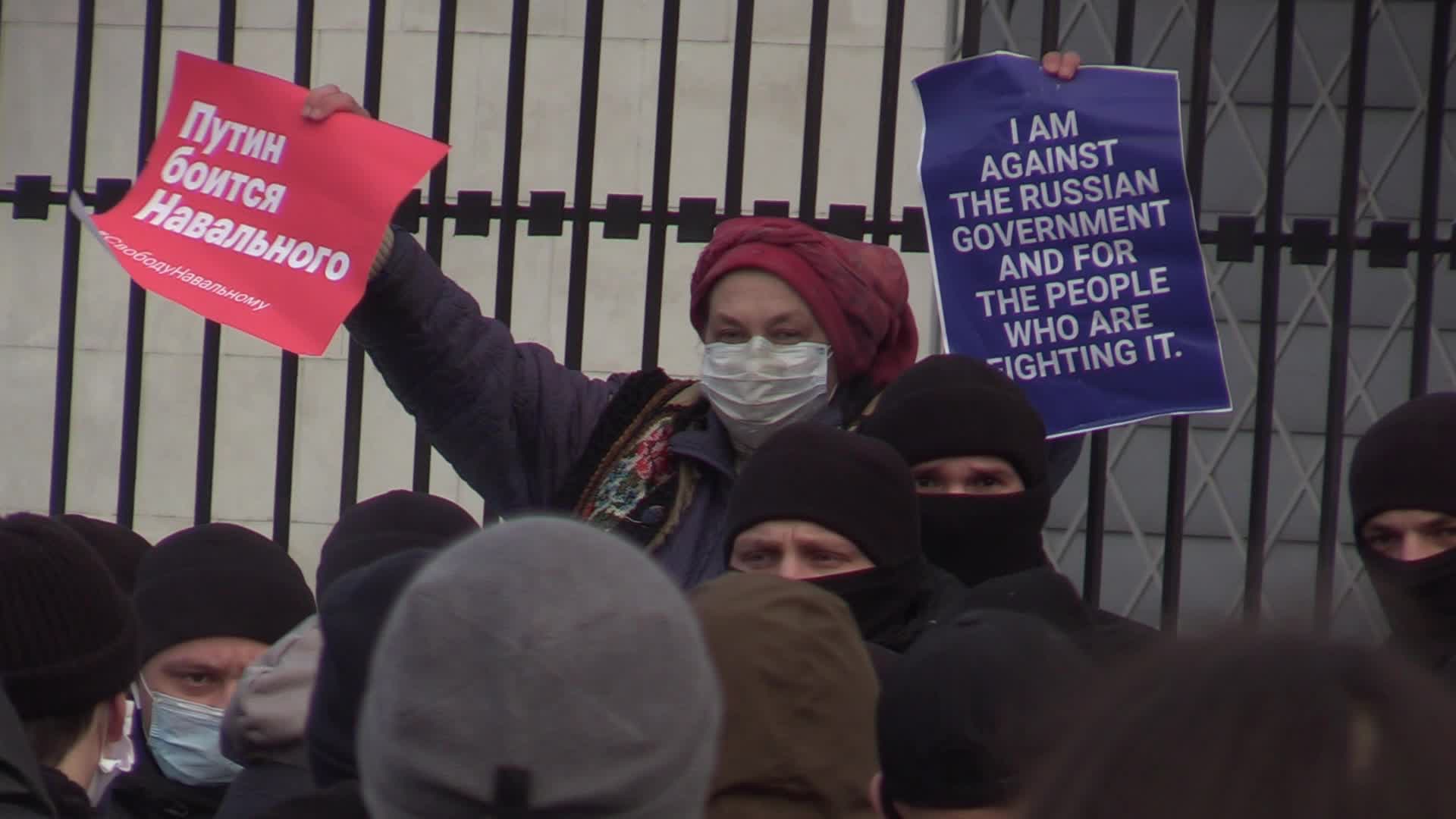 Protest in support of Russian opposition leader Alexei Navalny in Kyiv