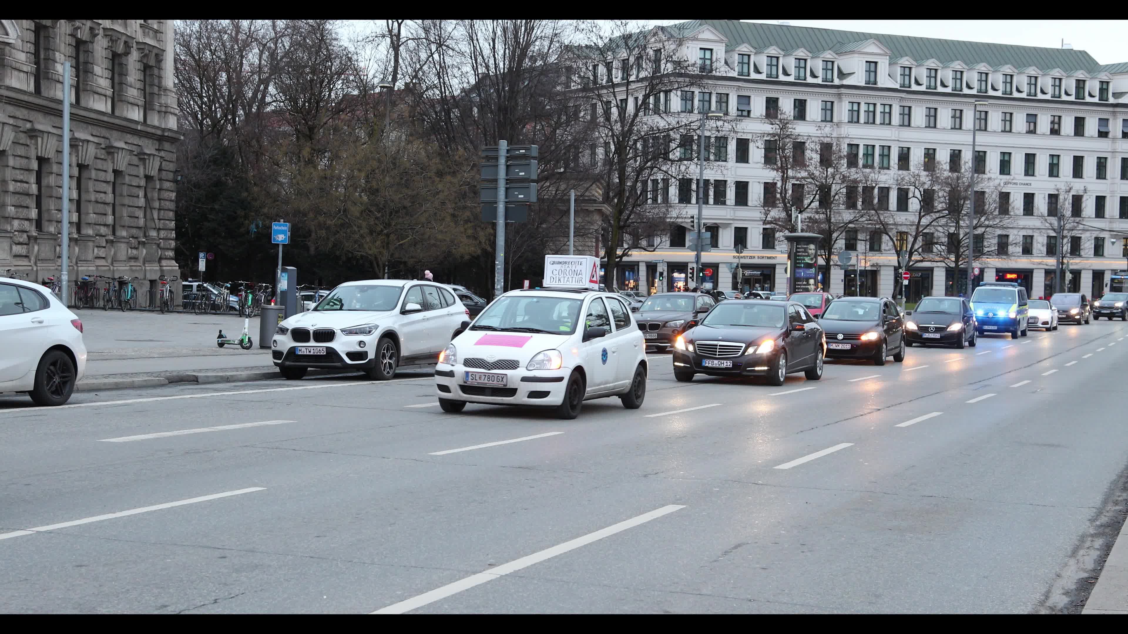 Car Protest against Lockdown in Munich