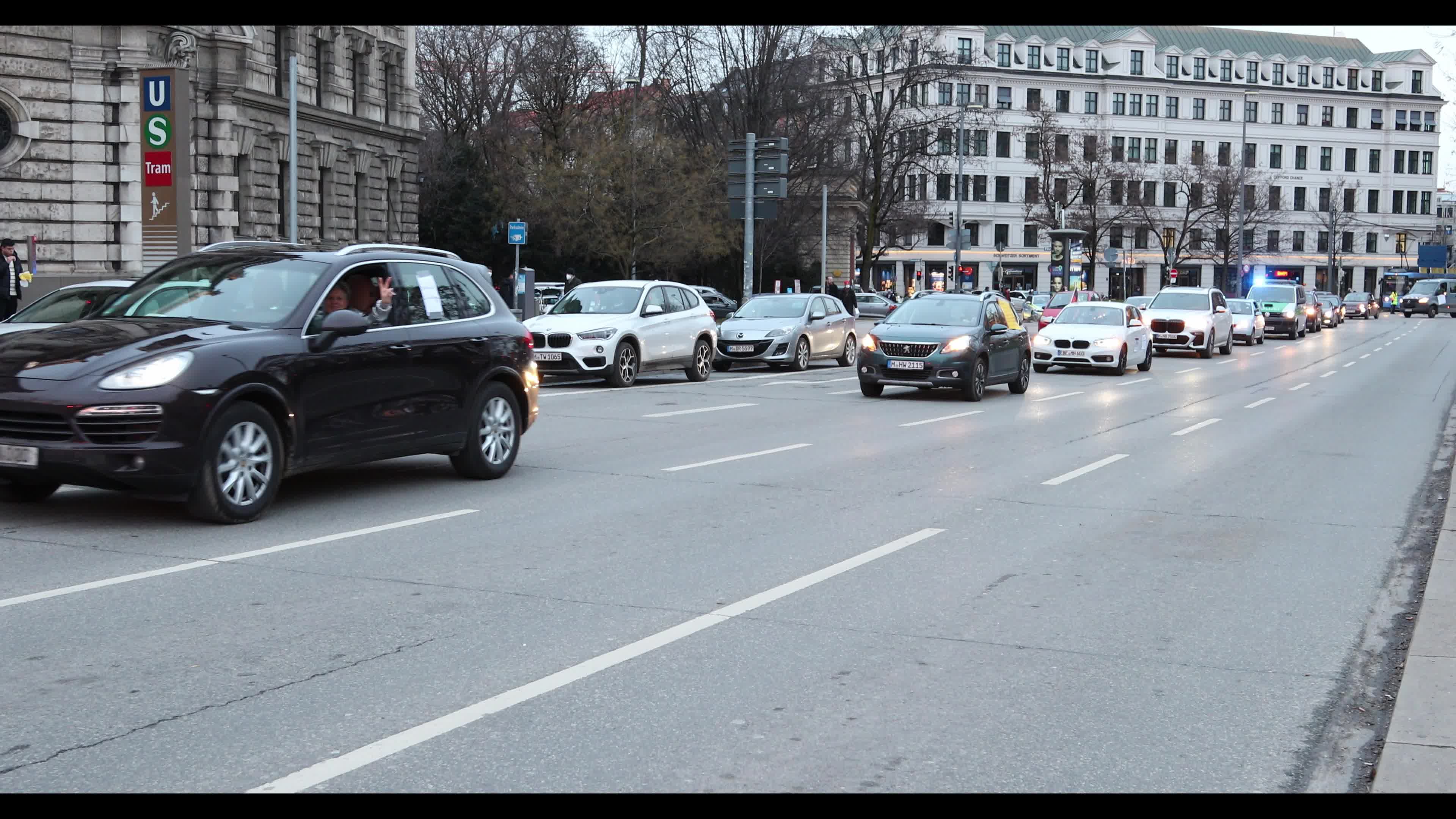 Car Protest against Lockdown in Munich