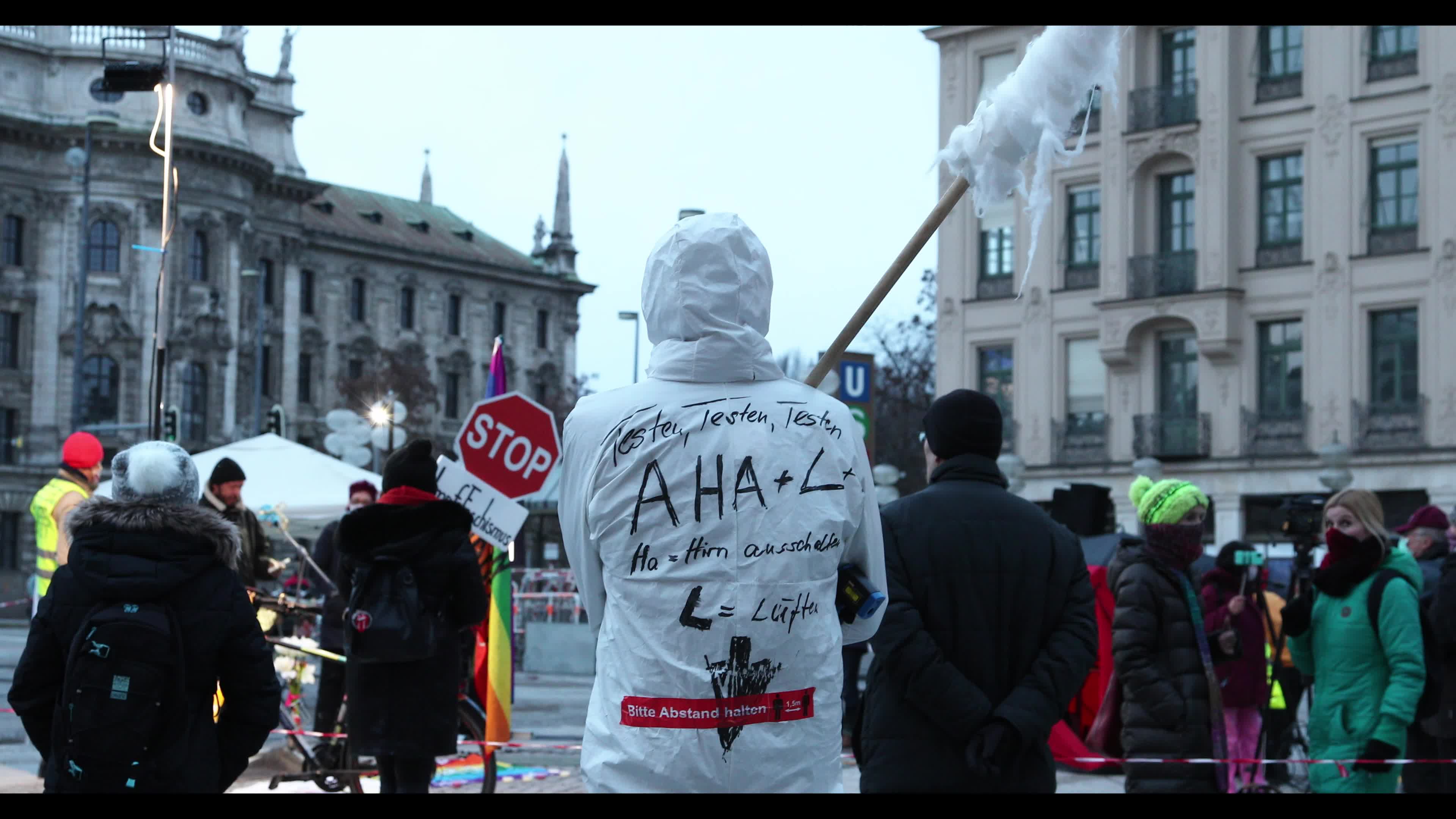 Rally of Covid-19 deniers in Munich