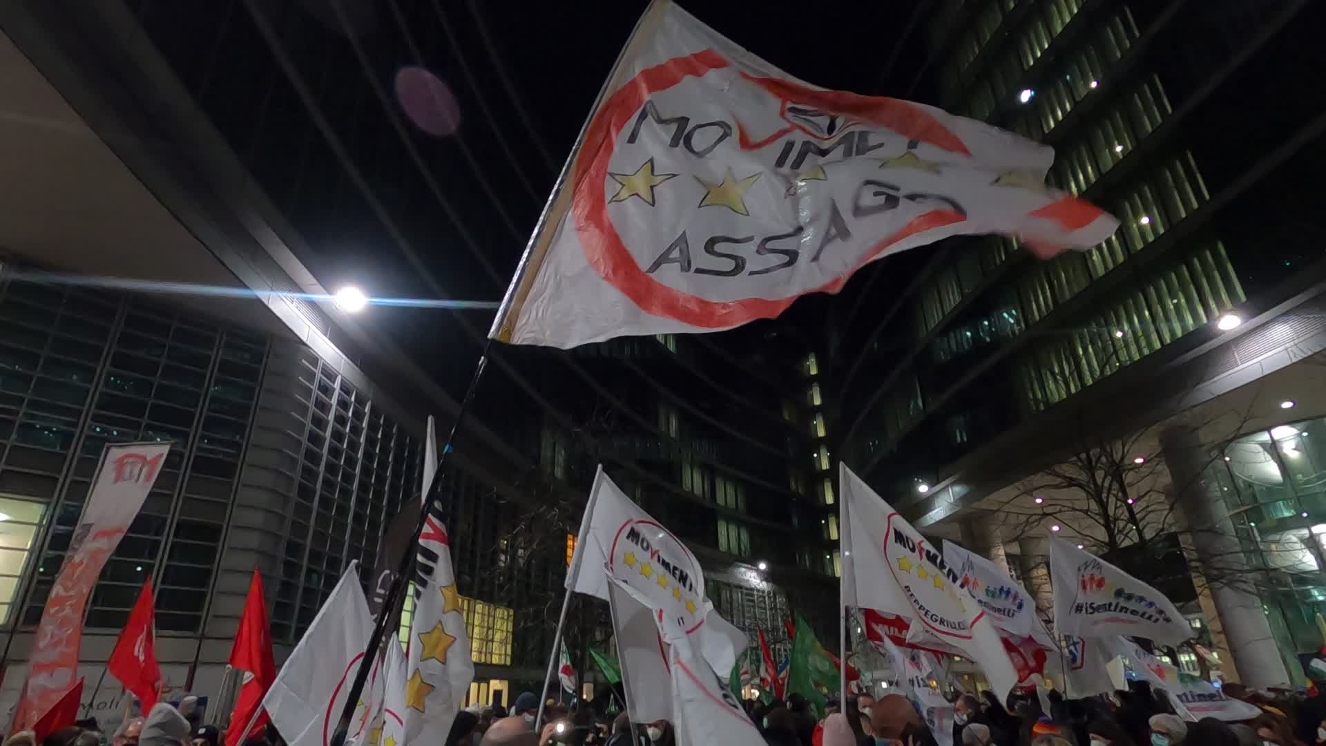 Liberiamo La Lombardia protest in Milan