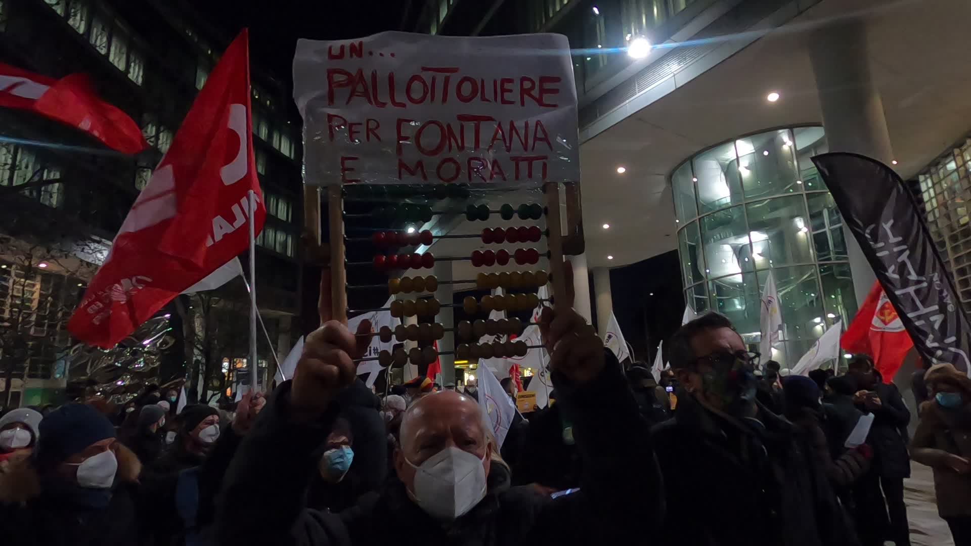 Liberiamo La Lombardia protest in Milan