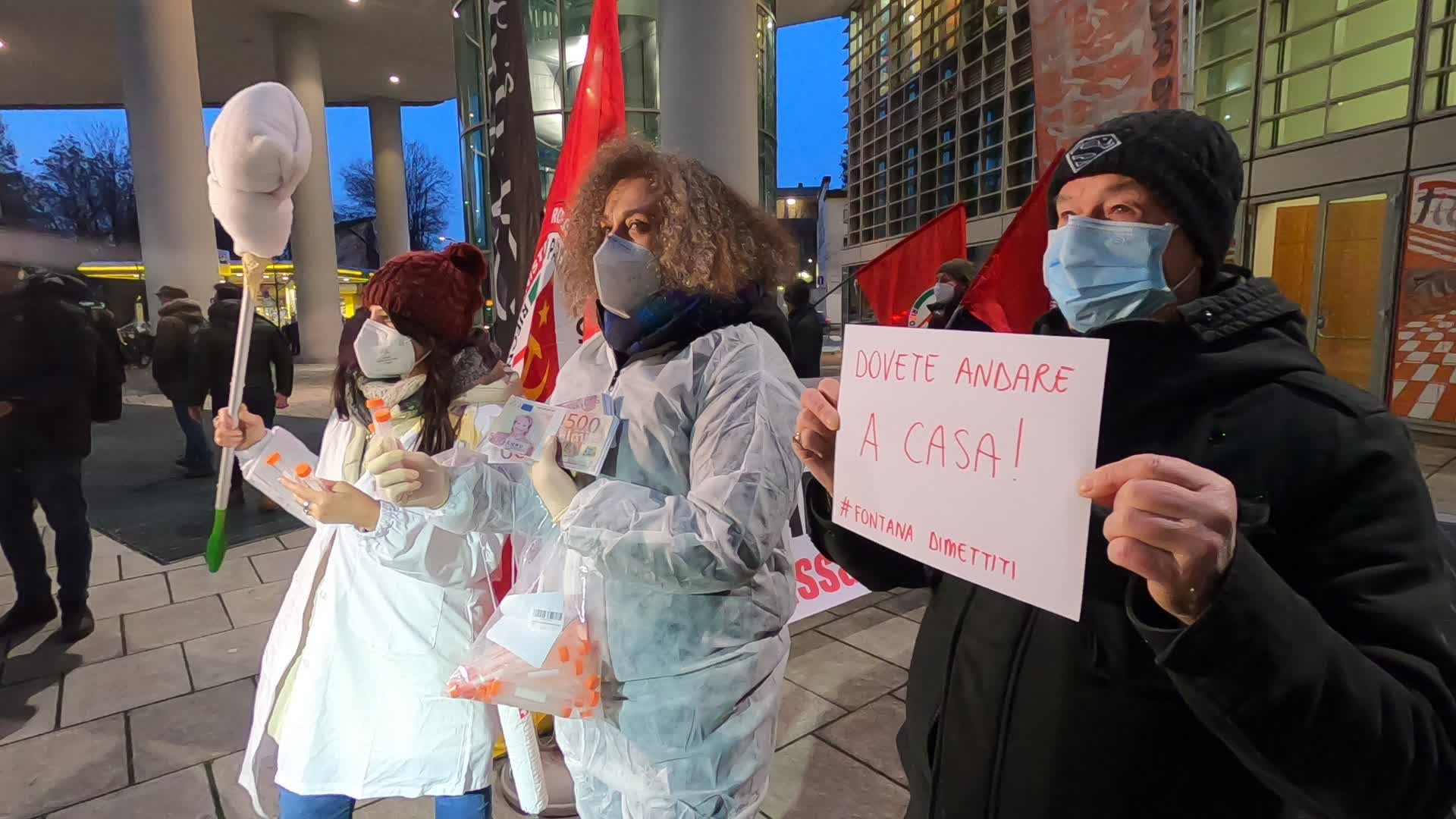 Liberiamo La Lombardia protest in Milan