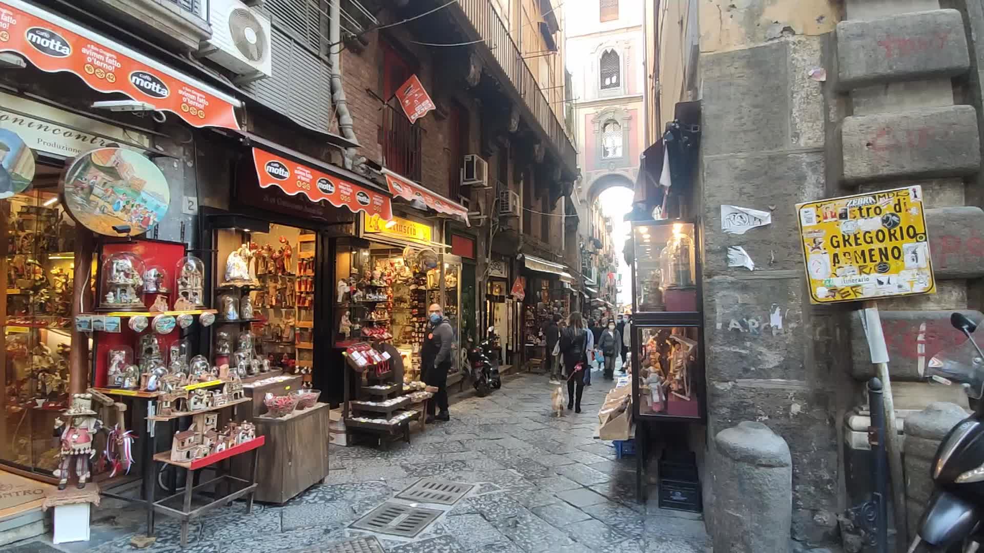 St. Gregorio Armeno Street during the Covid-19 pandemic, a negative economic impact on craftsmen and their workshops