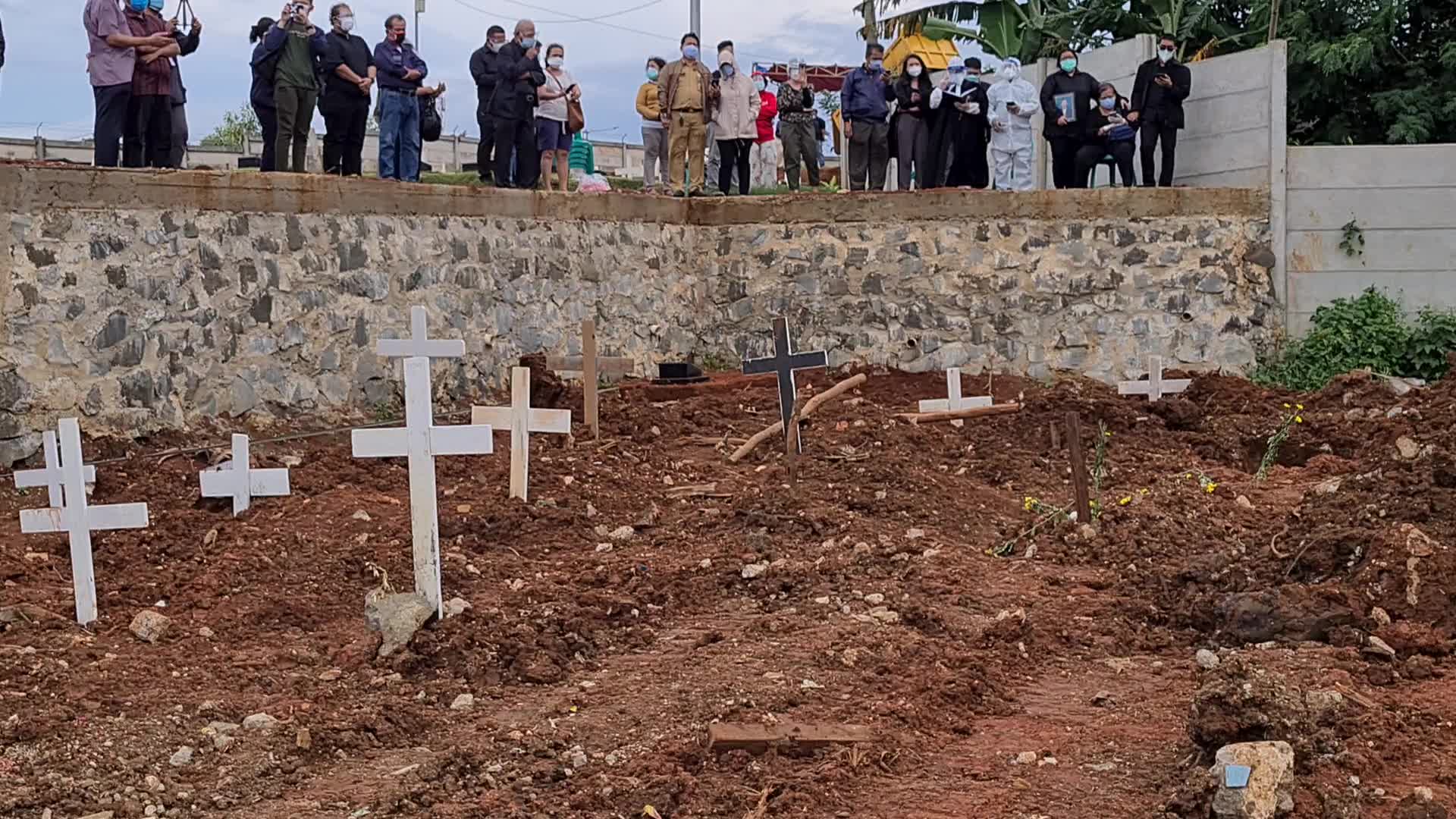 Burial of Covid-19 victims in Indonesia