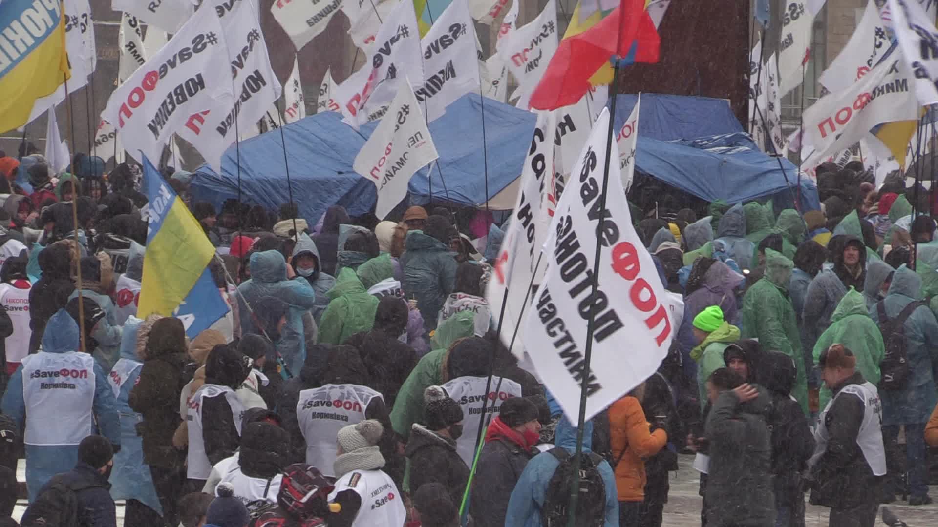 Entrepreneurs protest against restrictive measures amid coronavirus pandemic in Ukraine