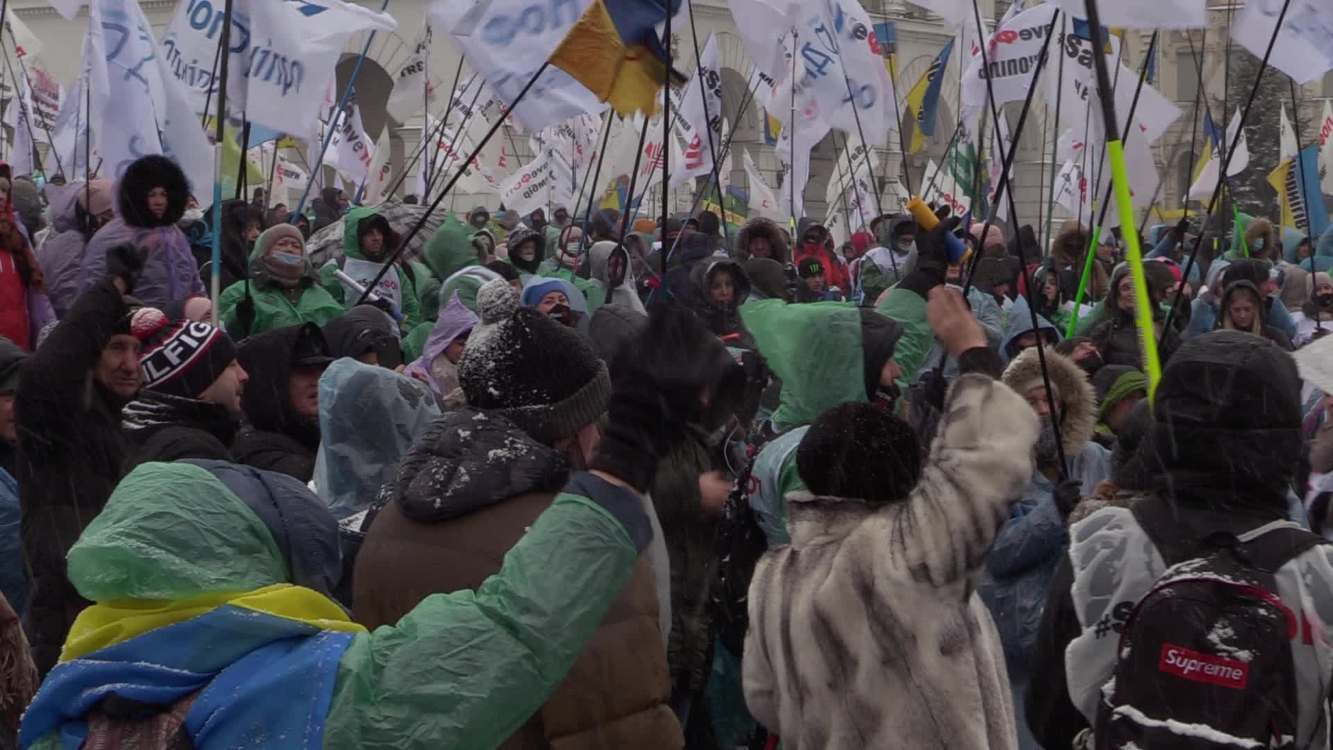 Entrepreneurs protest against restrictive measures amid coronavirus pandemic in Ukraine