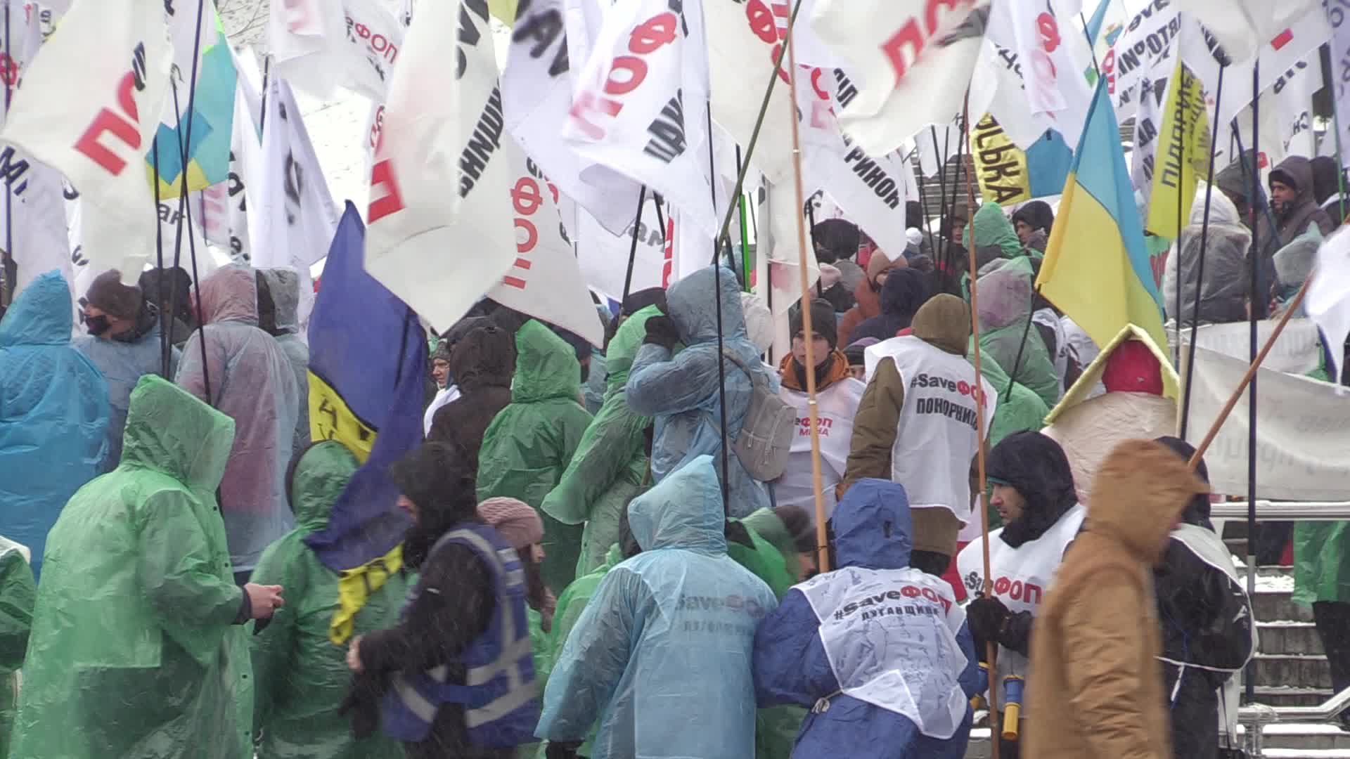 Entrepreneurs protest against restrictive measures amid coronavirus pandemic in Ukraine