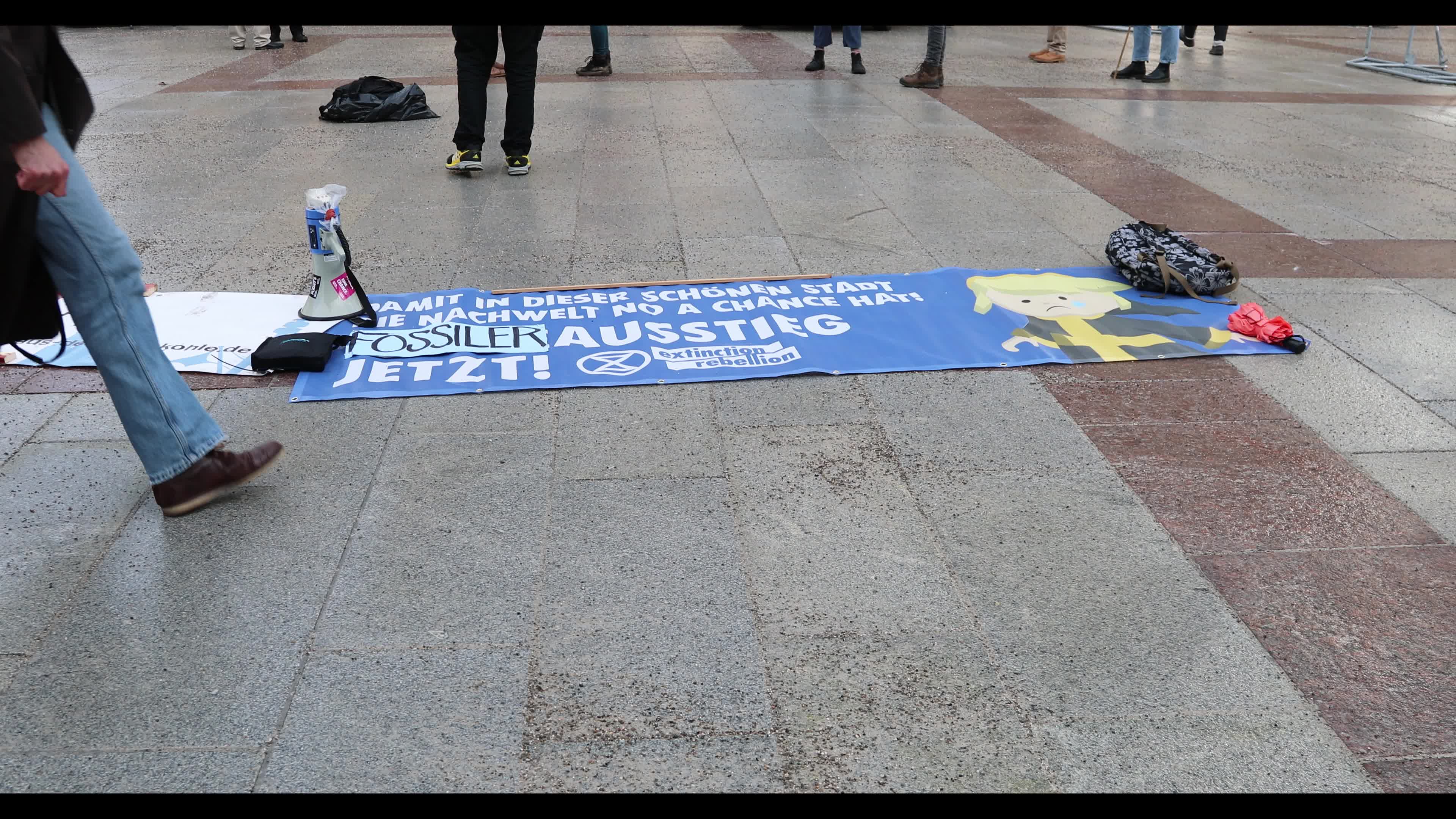Extinction Rebellion protesting against Spirit Energy and a new natural gas power plant of the Munich public utilities