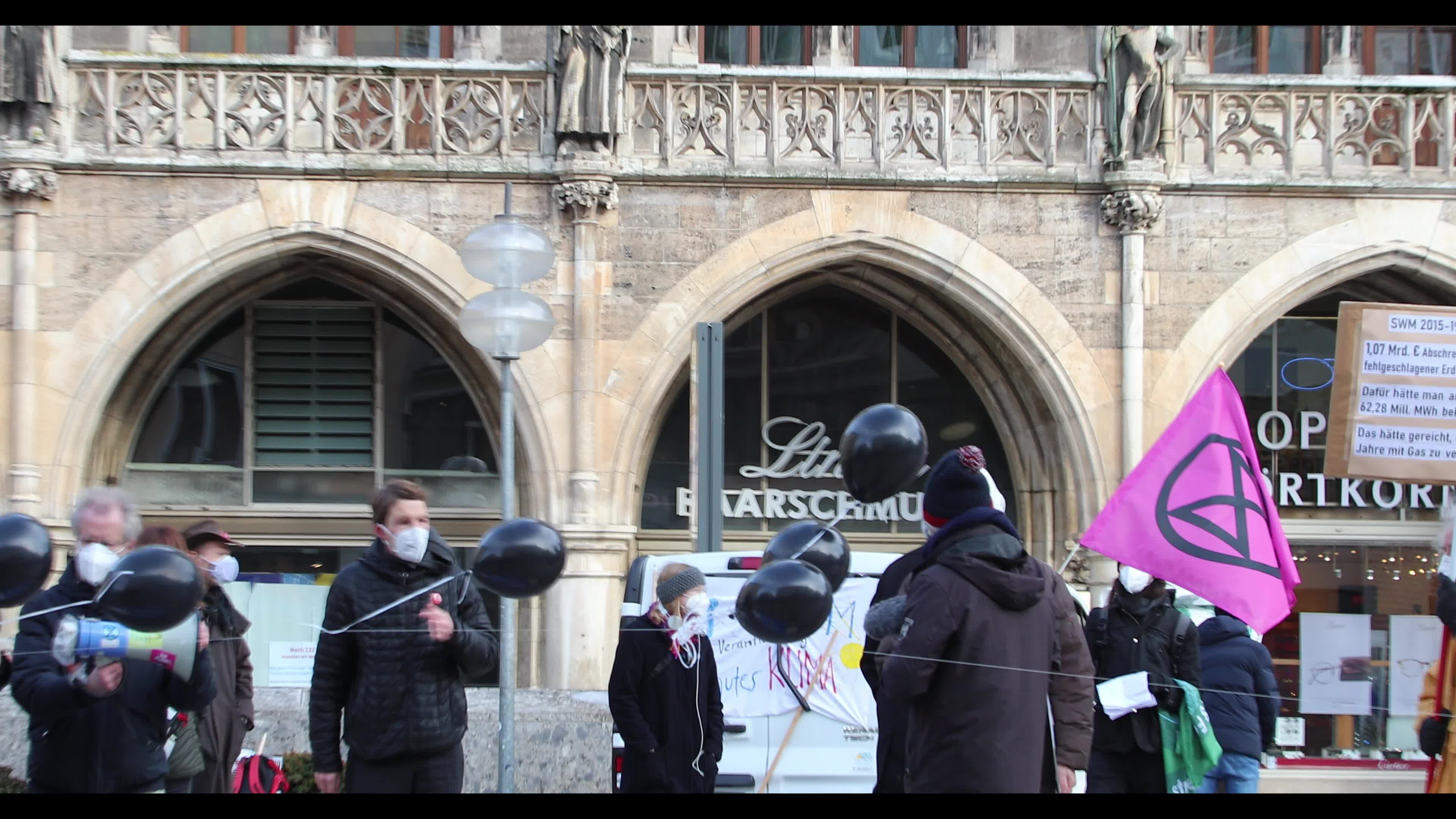 Extinction Rebellion protesting against Spirit Energy and a new natural gas power plant of the Munich public utilities