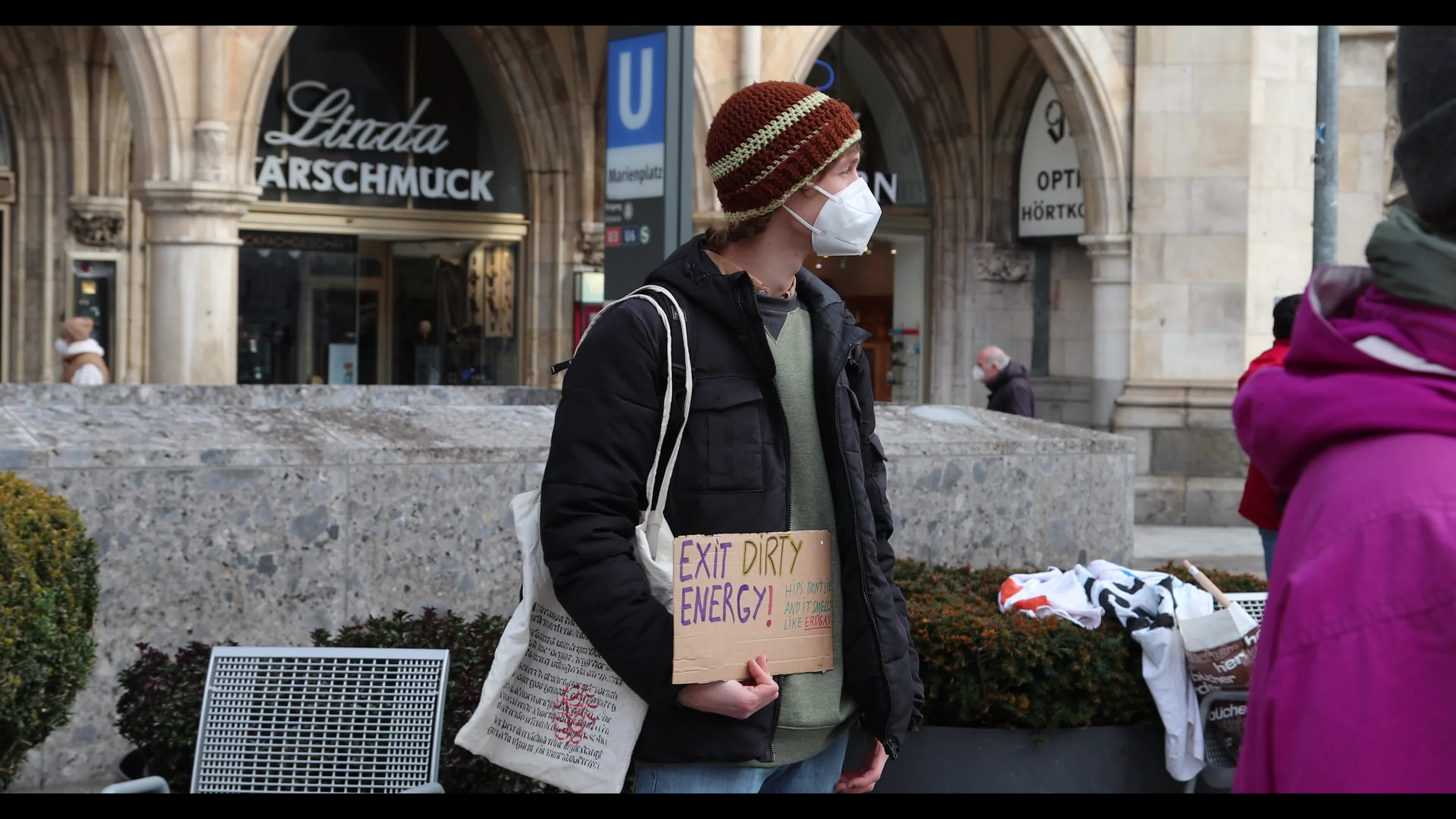 Extinction Rebellion protesting against Spirit Energy and a new natural gas power plant of the Munich public utilities