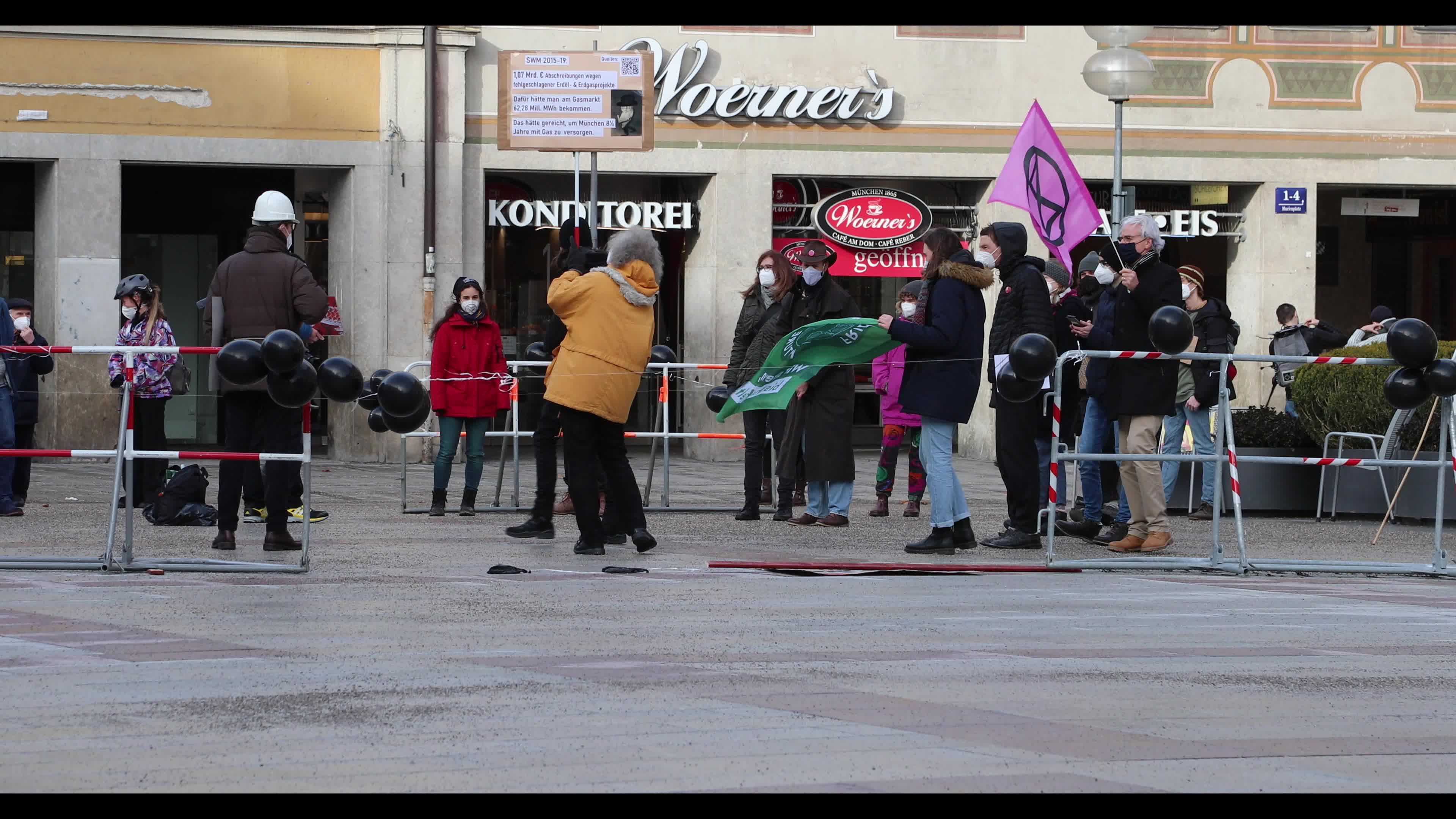 Extinction Rebellion protesting against Spirit Energy and a new natural gas power plant of the Munich public utilities