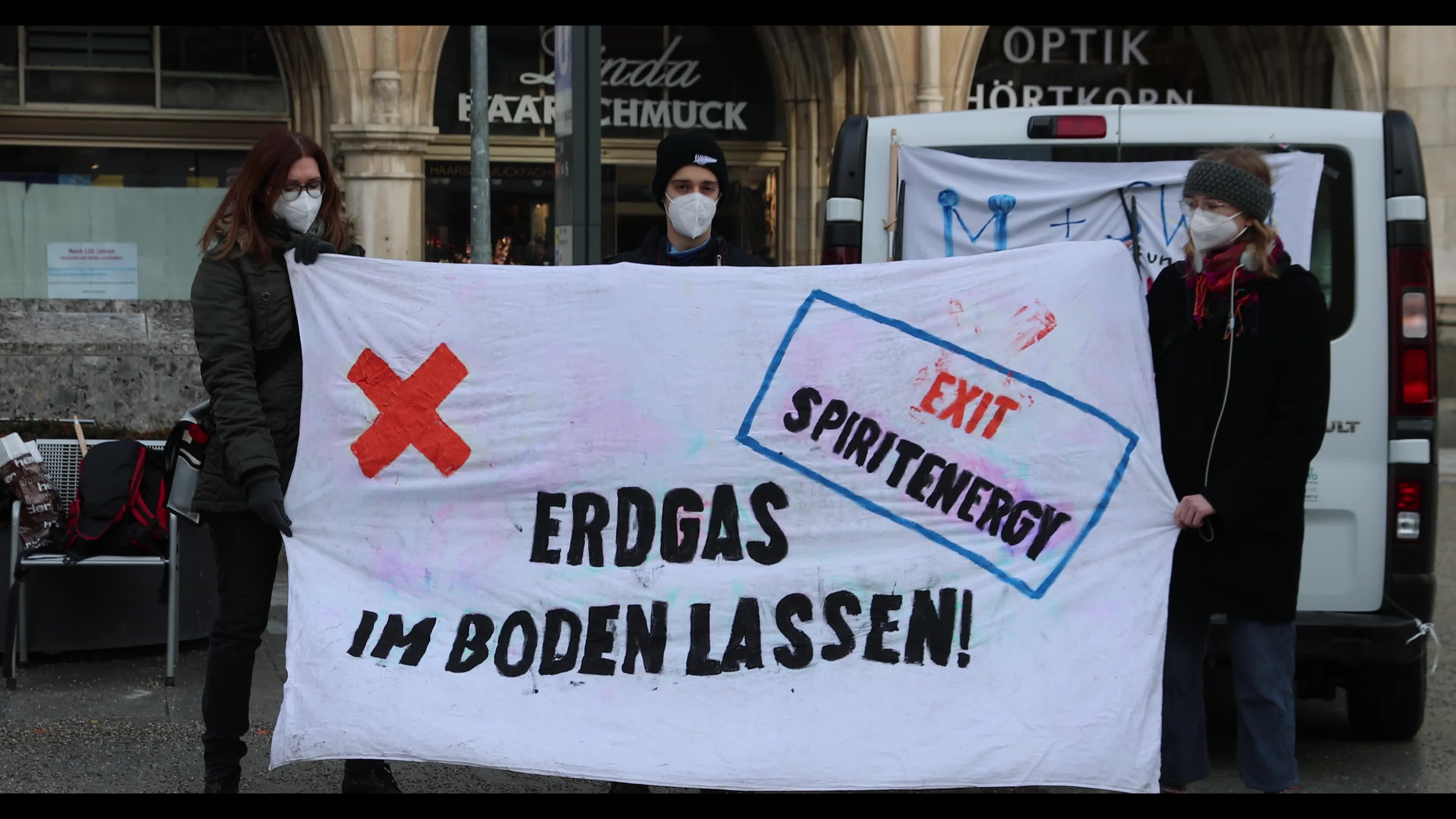 Extinction Rebellion protesting against Spirit Energy and a new natural gas power plant of the Munich public utilities