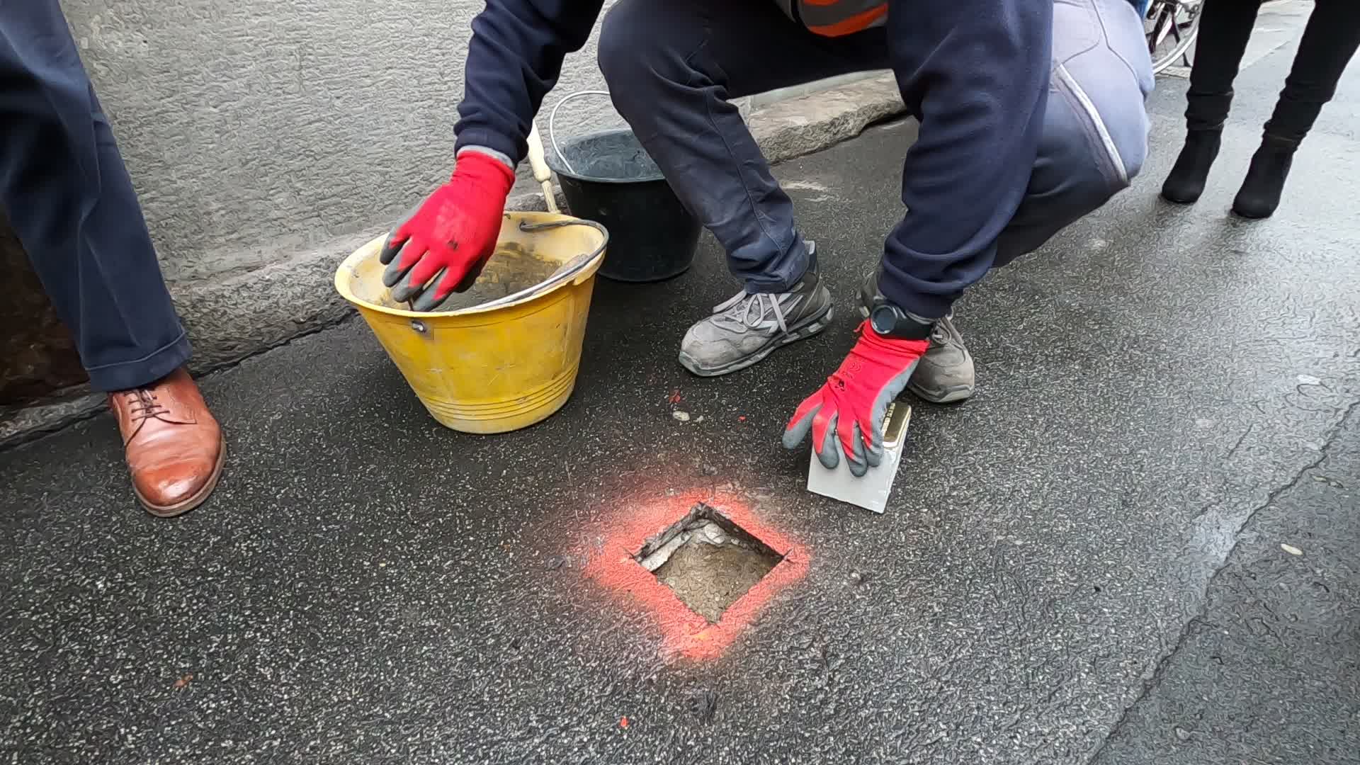 Ceremony Of The Stolpersteine Laying In Milan