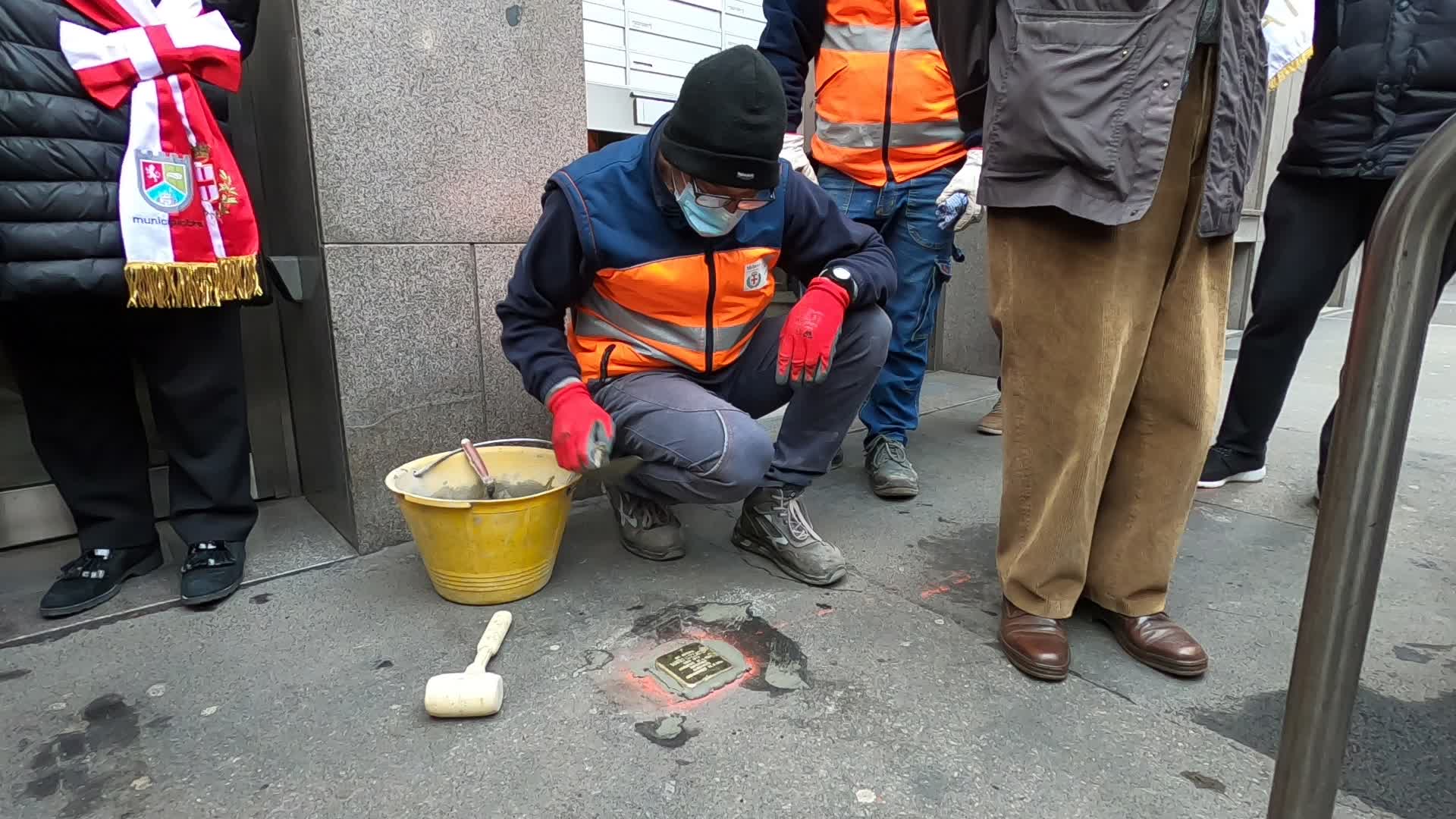 Ceremony Of The Stolpersteine Laying In Milan