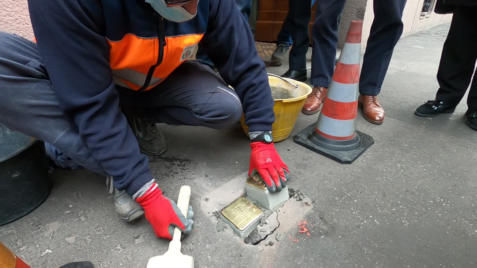 Ceremony Of The Stolpersteine Laying In Milan