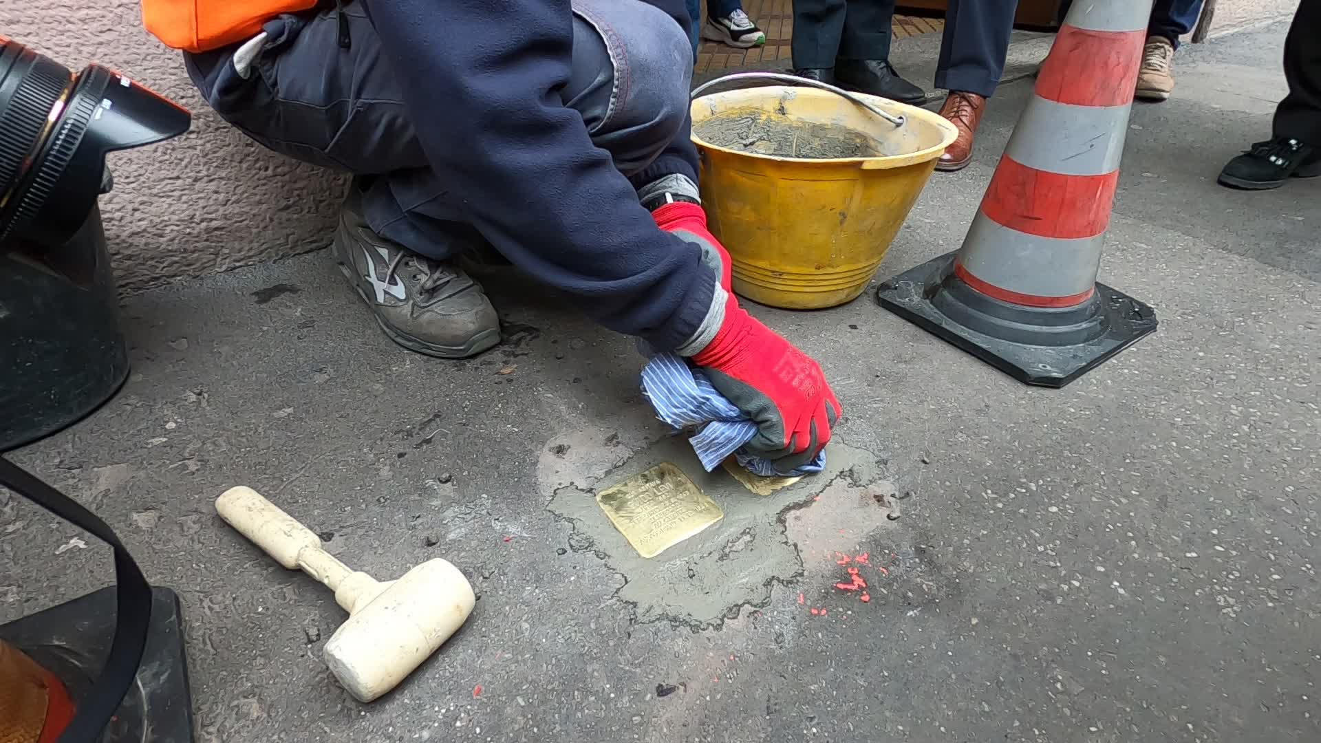 Ceremony Of The Stolpersteine Laying In Milan