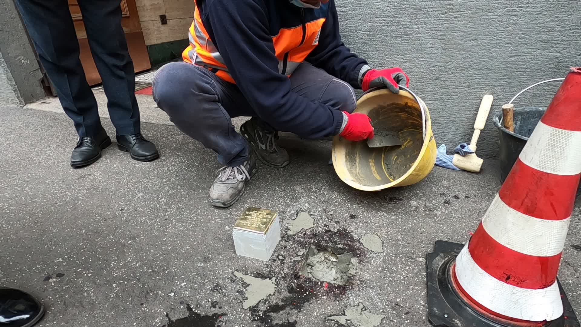 Ceremony Of The Stolpersteine Laying In Milan