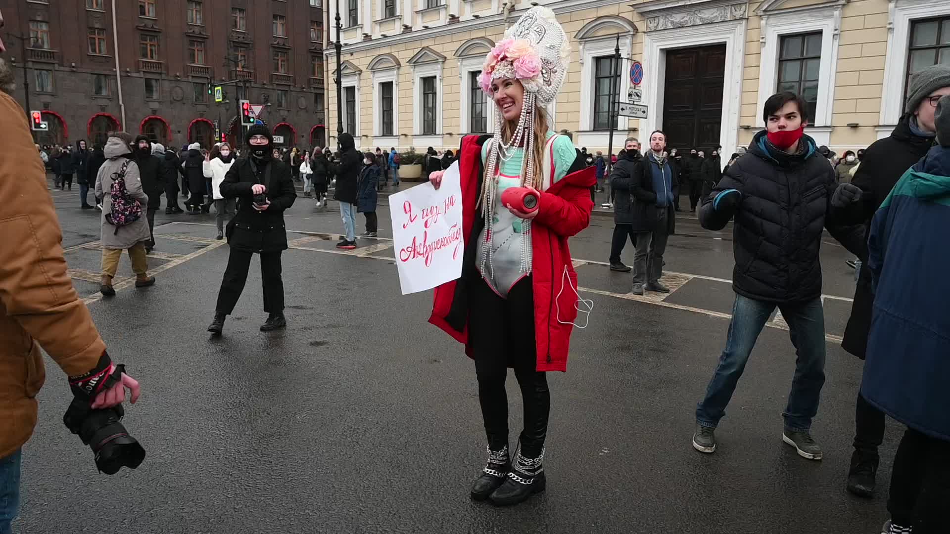Rally in support of Jailed Russian Opposition leader Alexei Navalny in Saint Petersburg, Russia