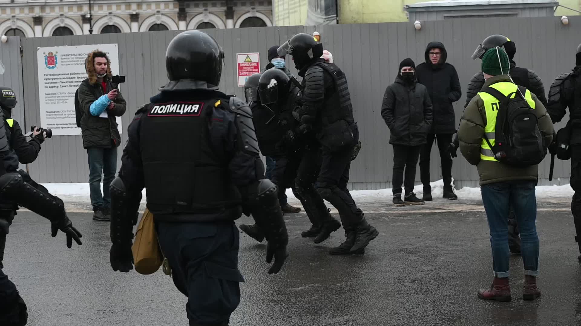 Rally in support of Jailed Russian Opposition leader Alexei Navalny in Saint Petersburg, Russia