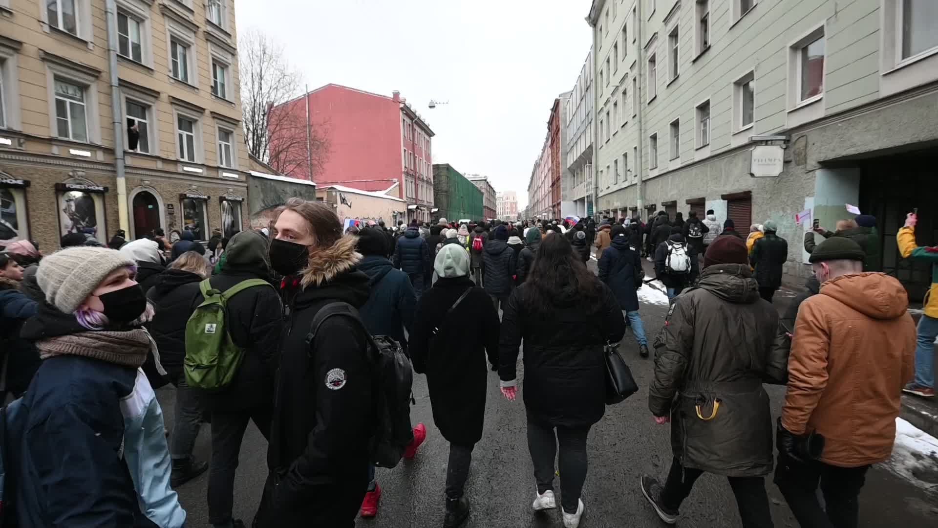 Rally in support of Jailed Russian Opposition leader Alexei Navalny in Saint Petersburg, Russia